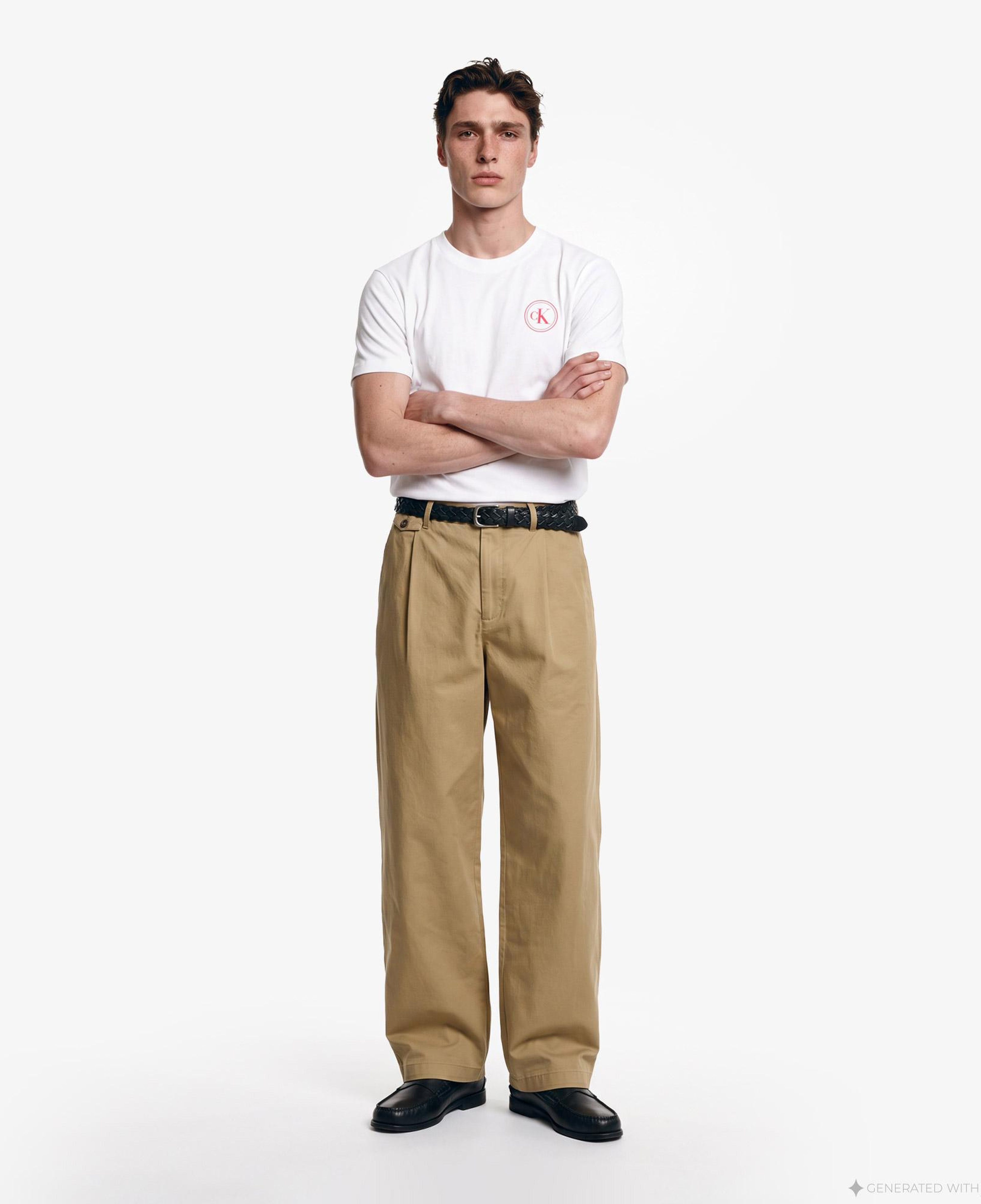 Calvin Klein 20S Crest 1968 Erkek Beyaz T-Shirt
