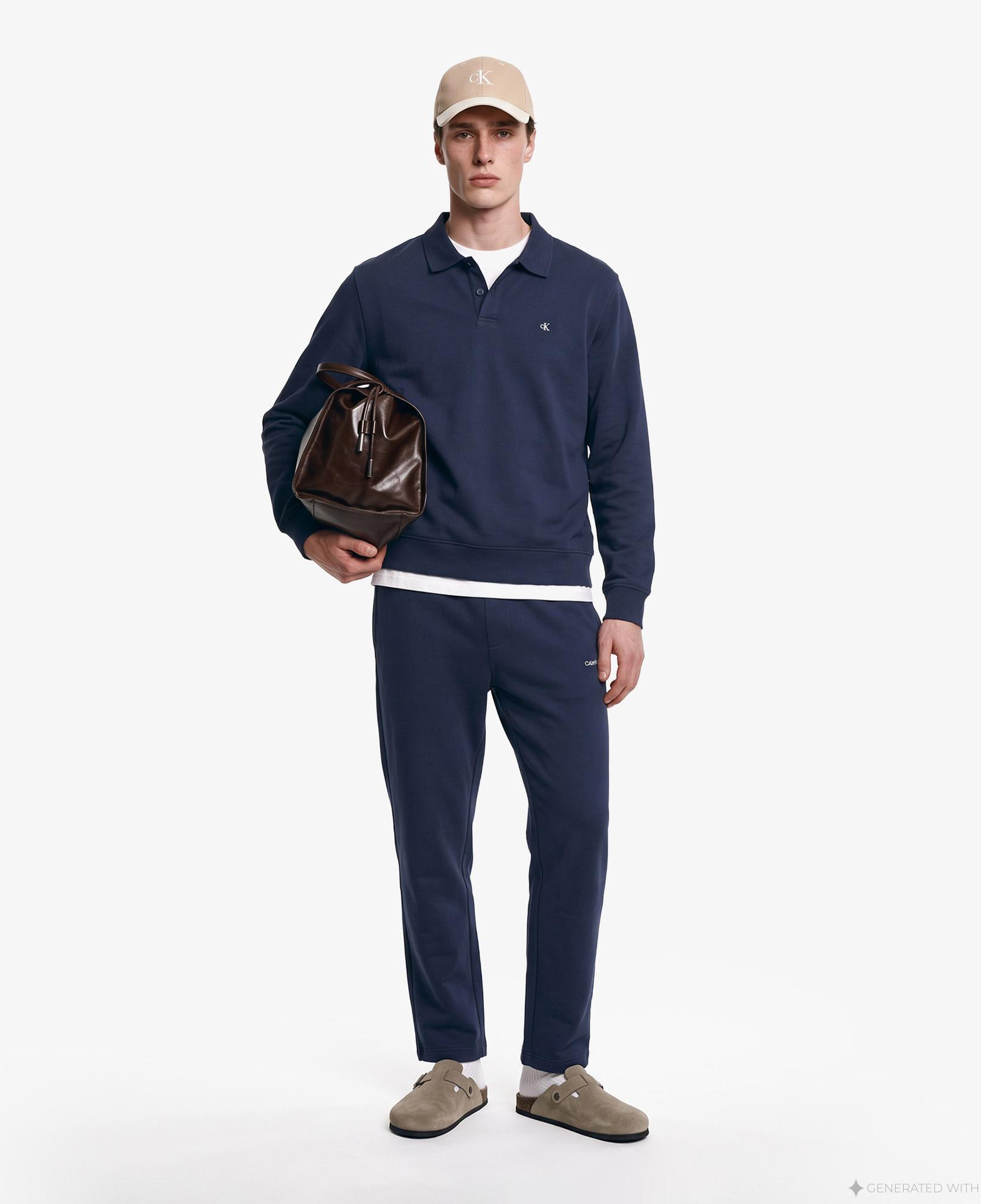 Calvin Klein Premtrry Micro Logo Jogger Erkek Mavi Eşofman Altı