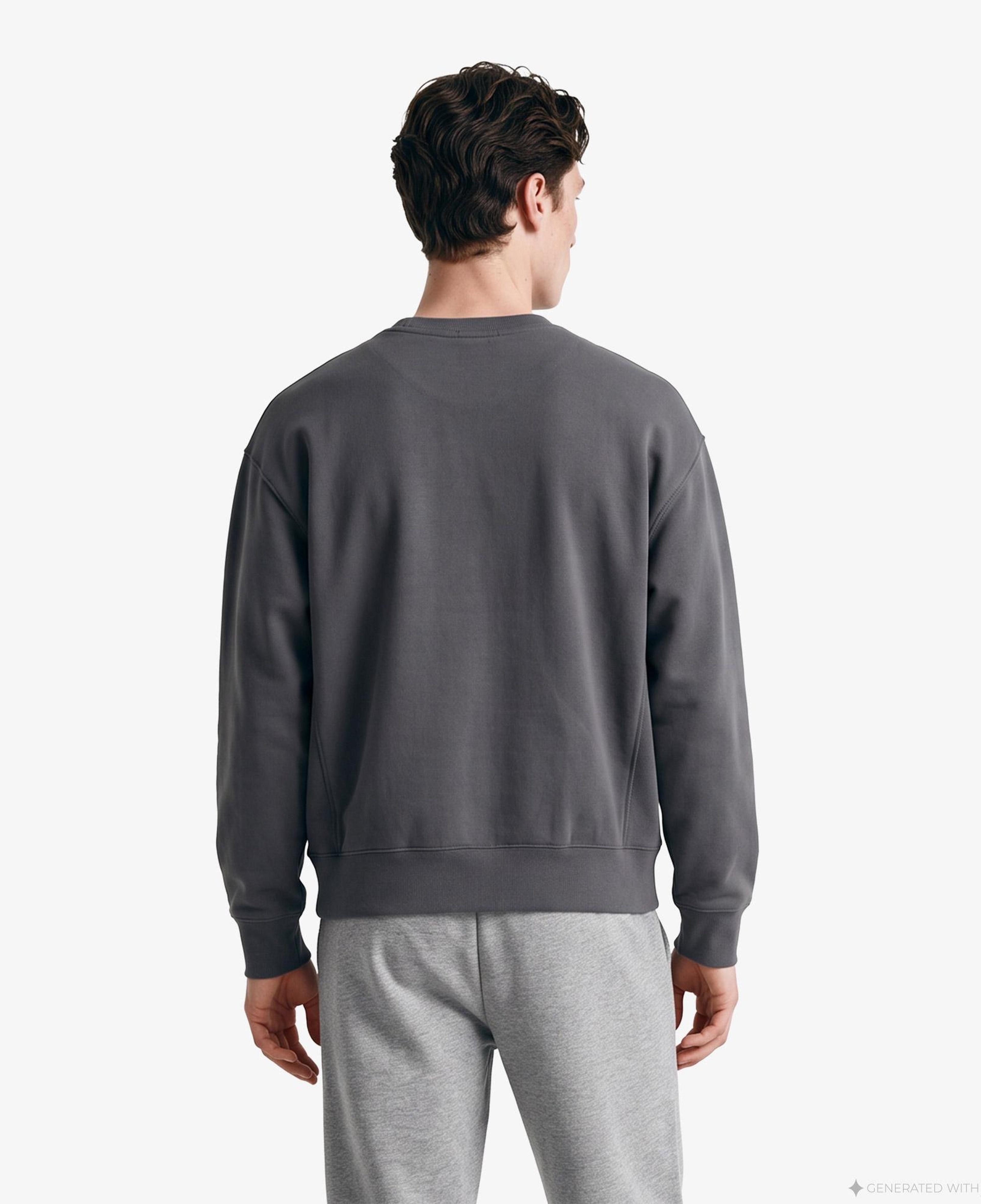 Calvin Klein Premium Terry Painted Monologo Erkek Gri Sweatshirt