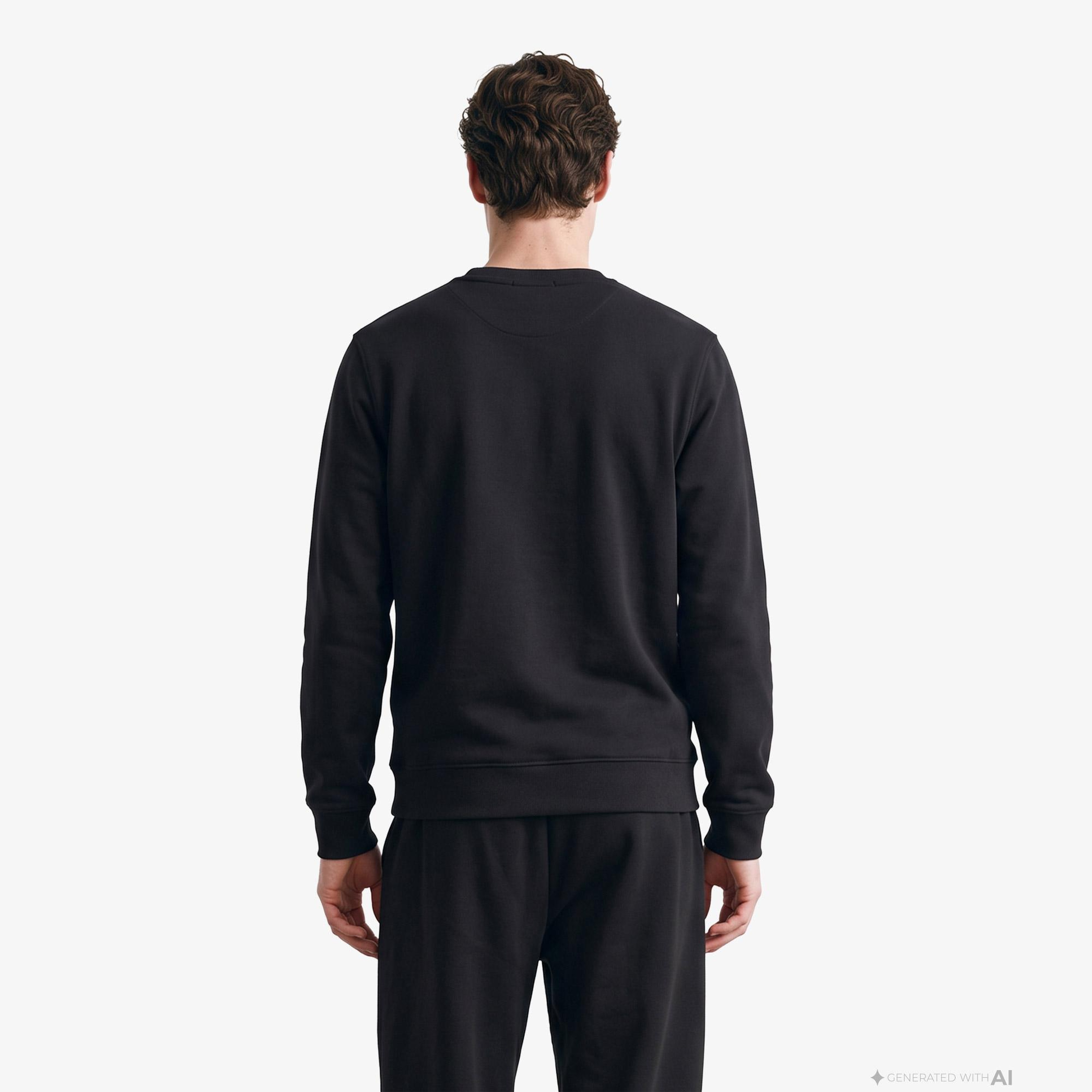 Calvin Klein Terry Rubber Badge Erkek Siyah Sweatshirt