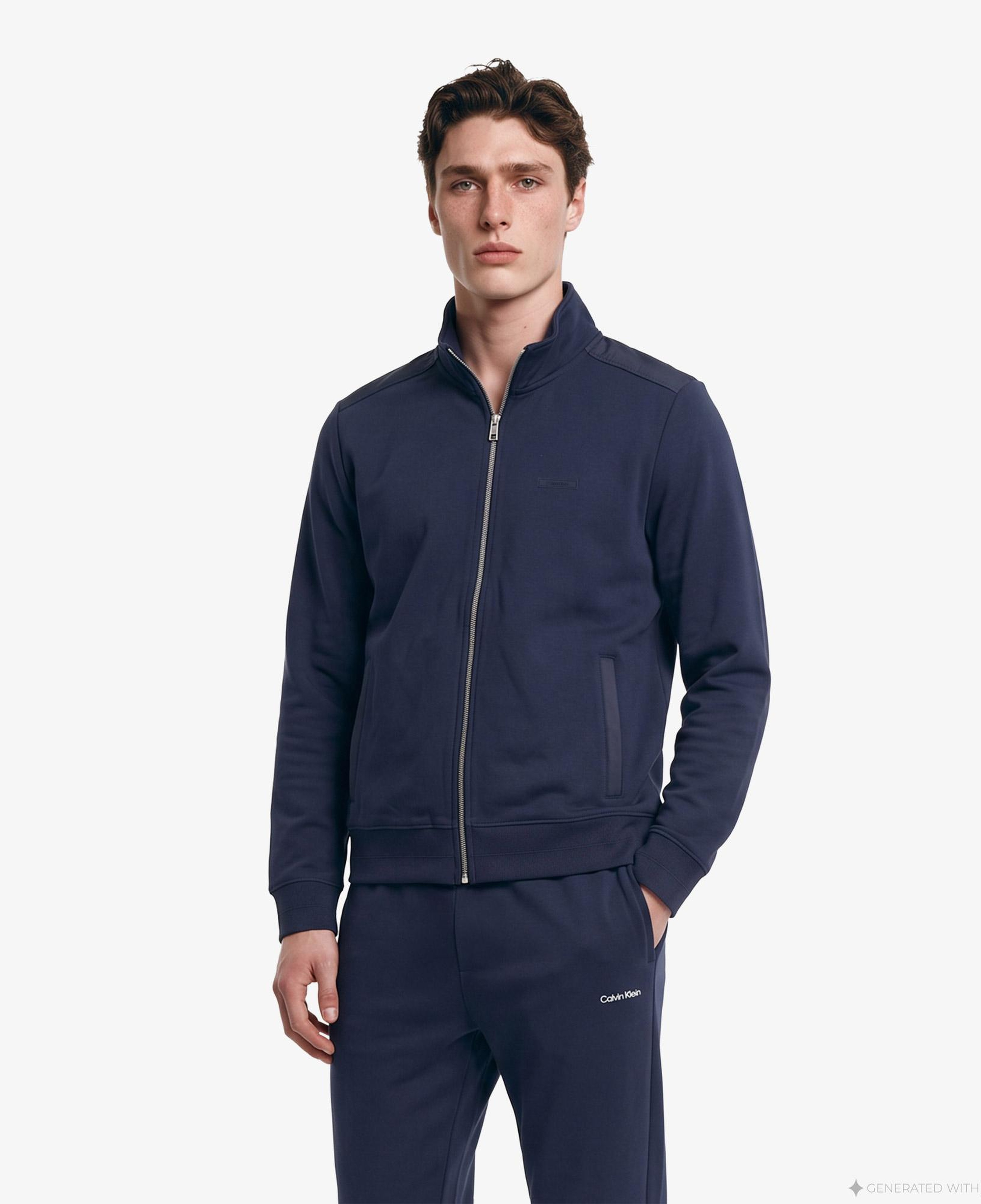 Calvin Klein Prime Terry Micro Logo Erkek Mavi Sweatshirt