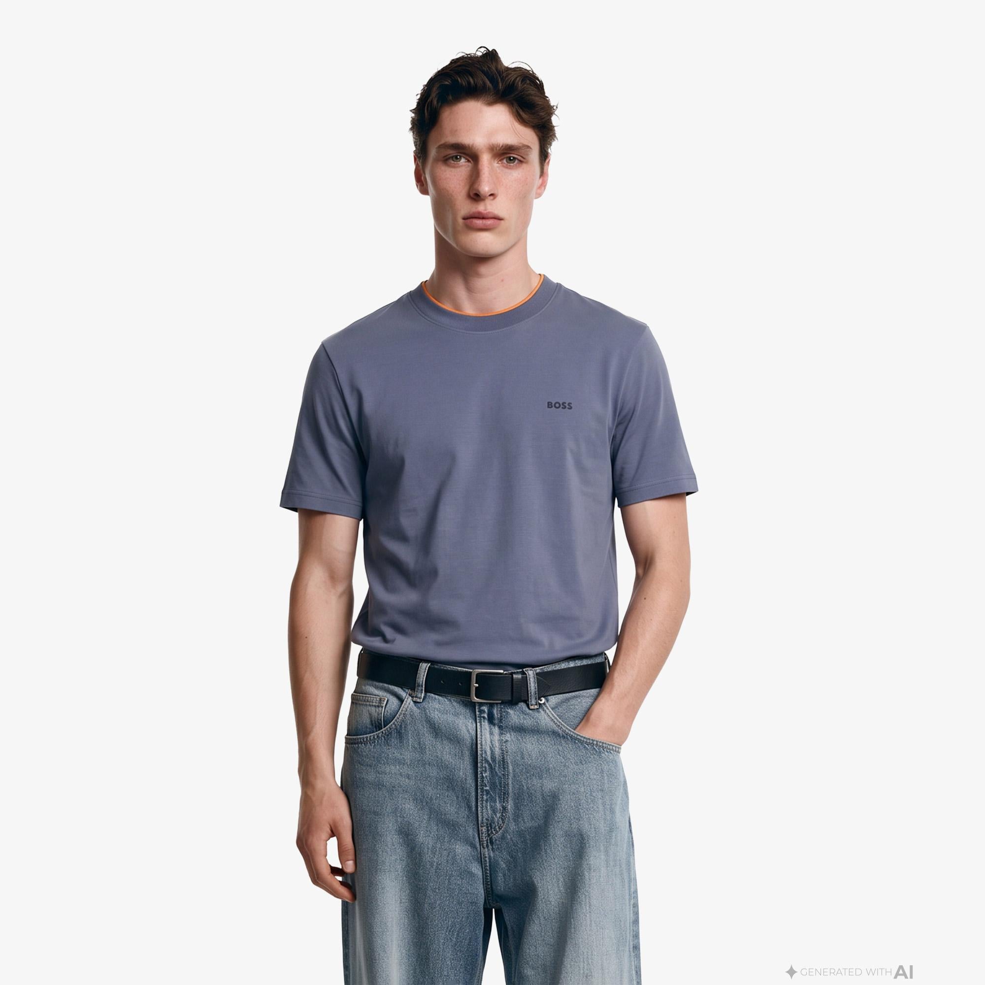 Boss Interlock Erkek Lacivert T-Shirt
