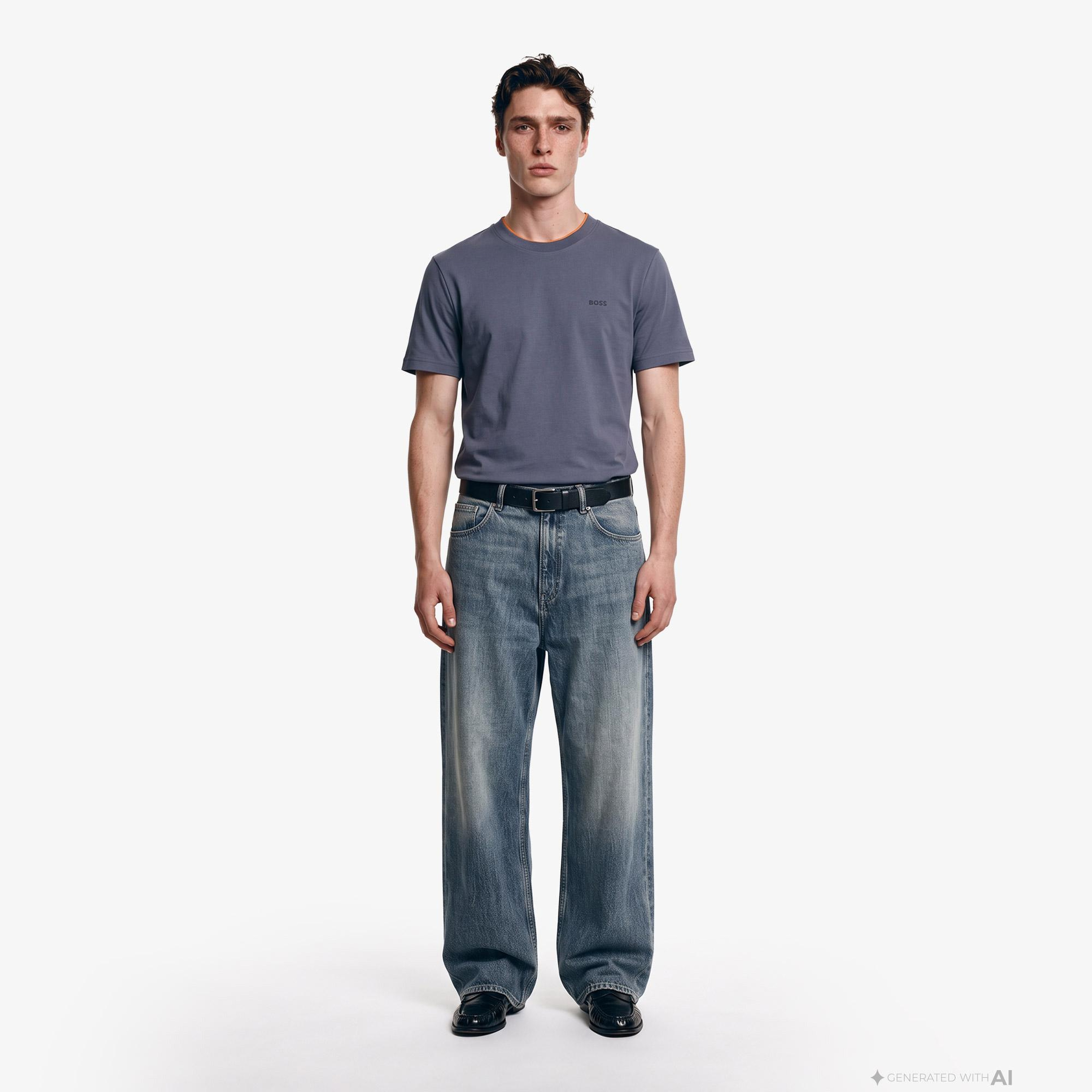 Boss Interlock Erkek Lacivert T-Shirt