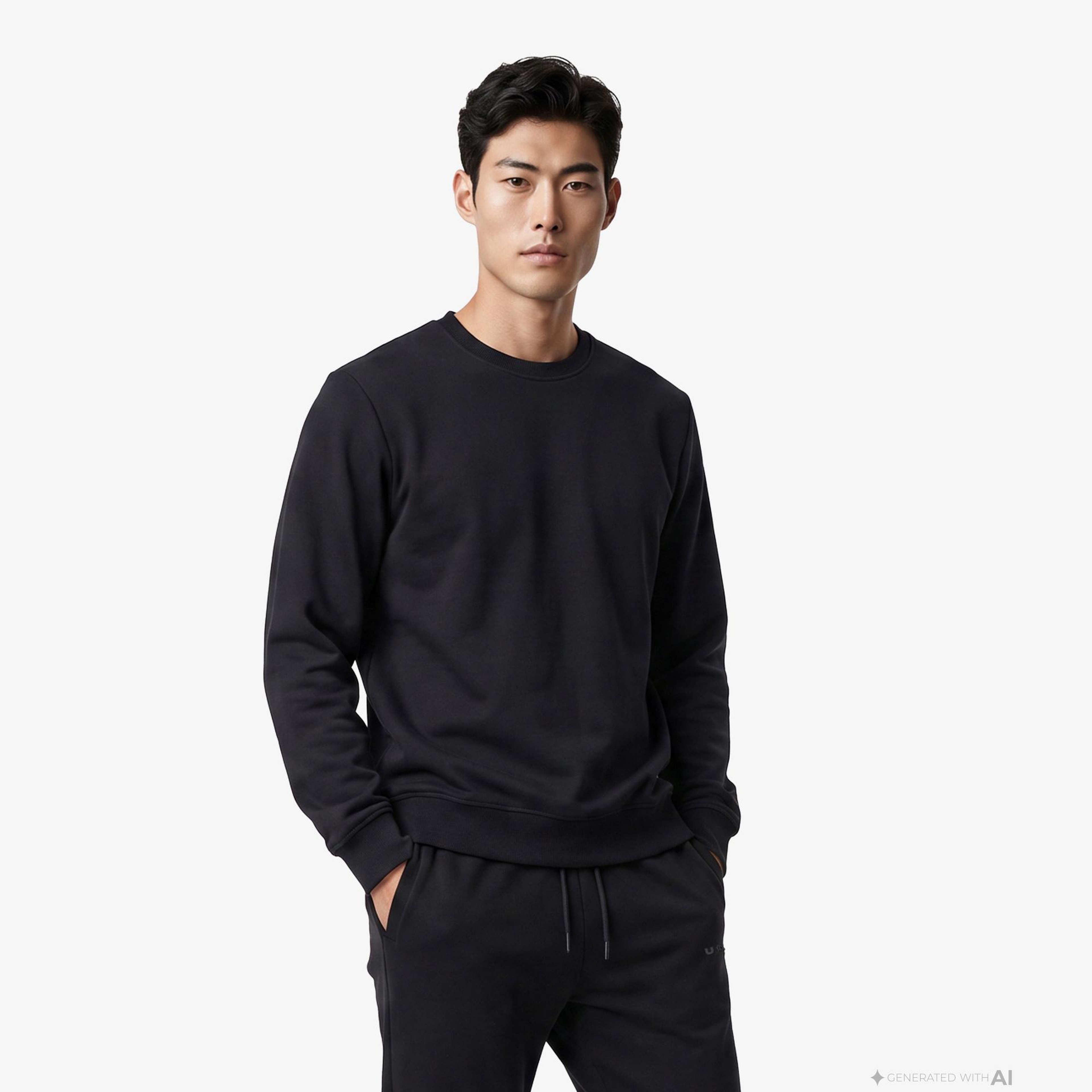 UNITED4 Regular Fit Erkek Siyah Sweatshirt