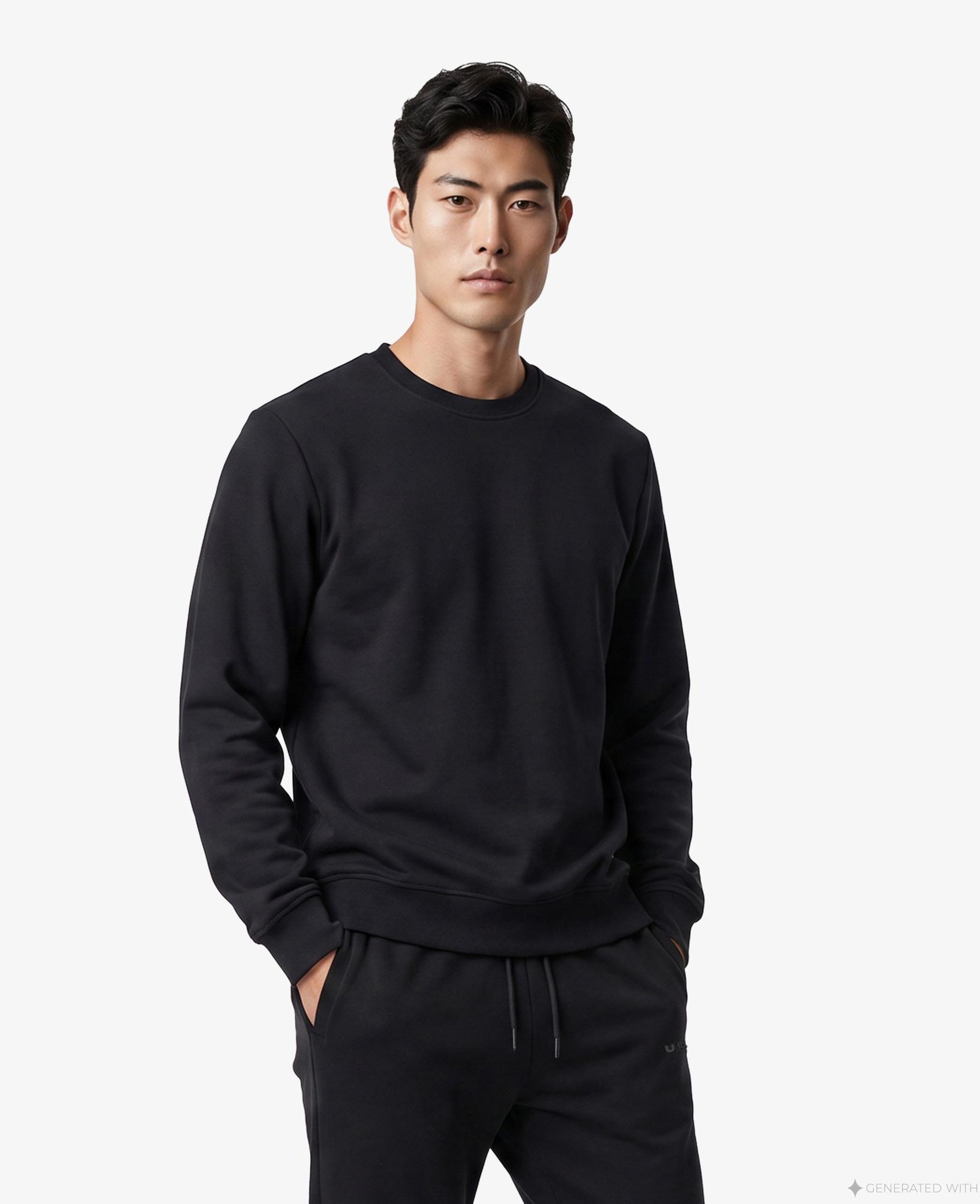 UNITED4 Regular Fit Erkek Siyah Sweatshirt