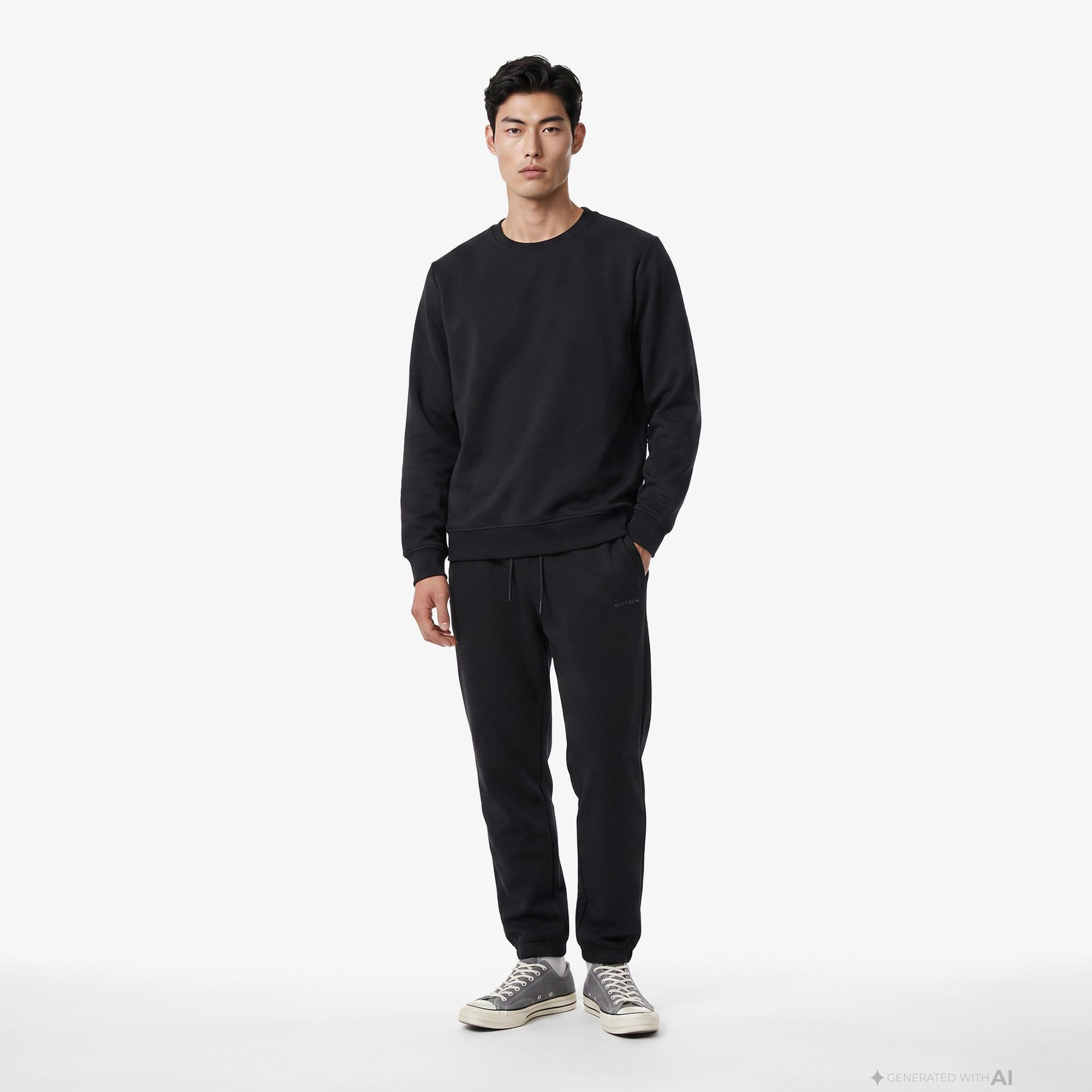UNITED4 Regular Fit Erkek Siyah Sweatshirt