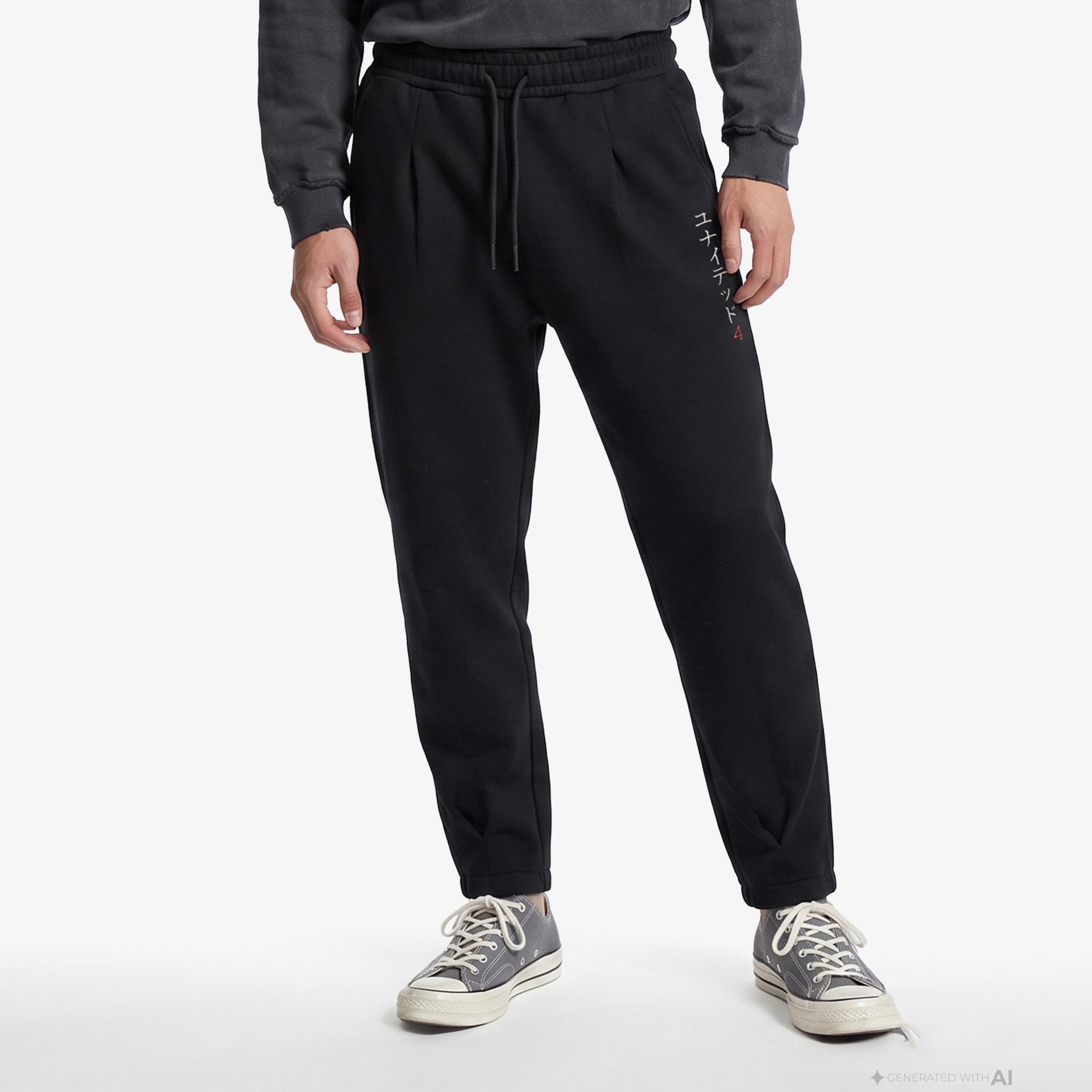 UNITED4 Regular Fit Kadın Siyah Eşofman Altı