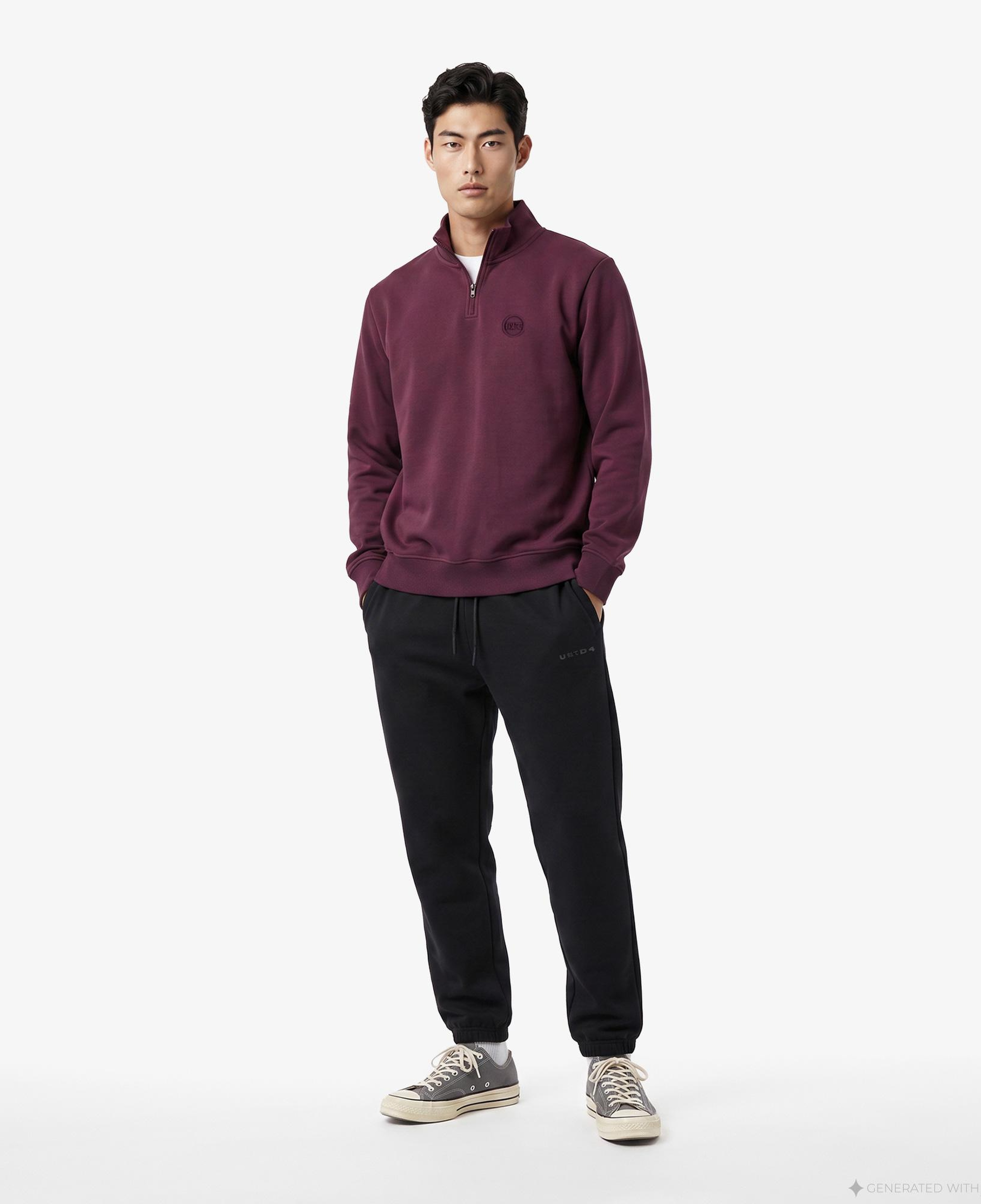 UNITED4 Regular Fit Erkek Bordo Sweatshirt