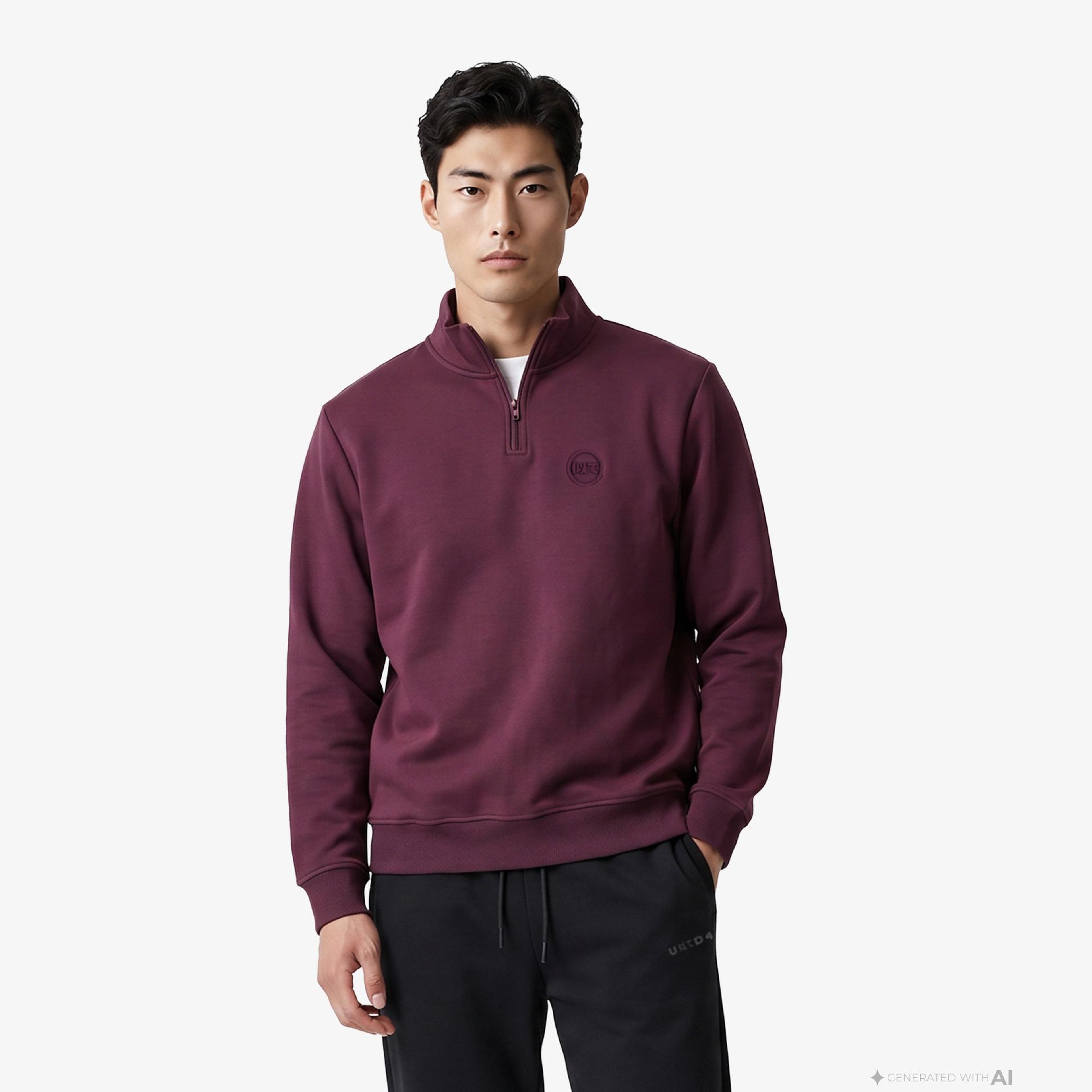 UNITED4 Regular Fit Erkek Bordo Sweatshirt