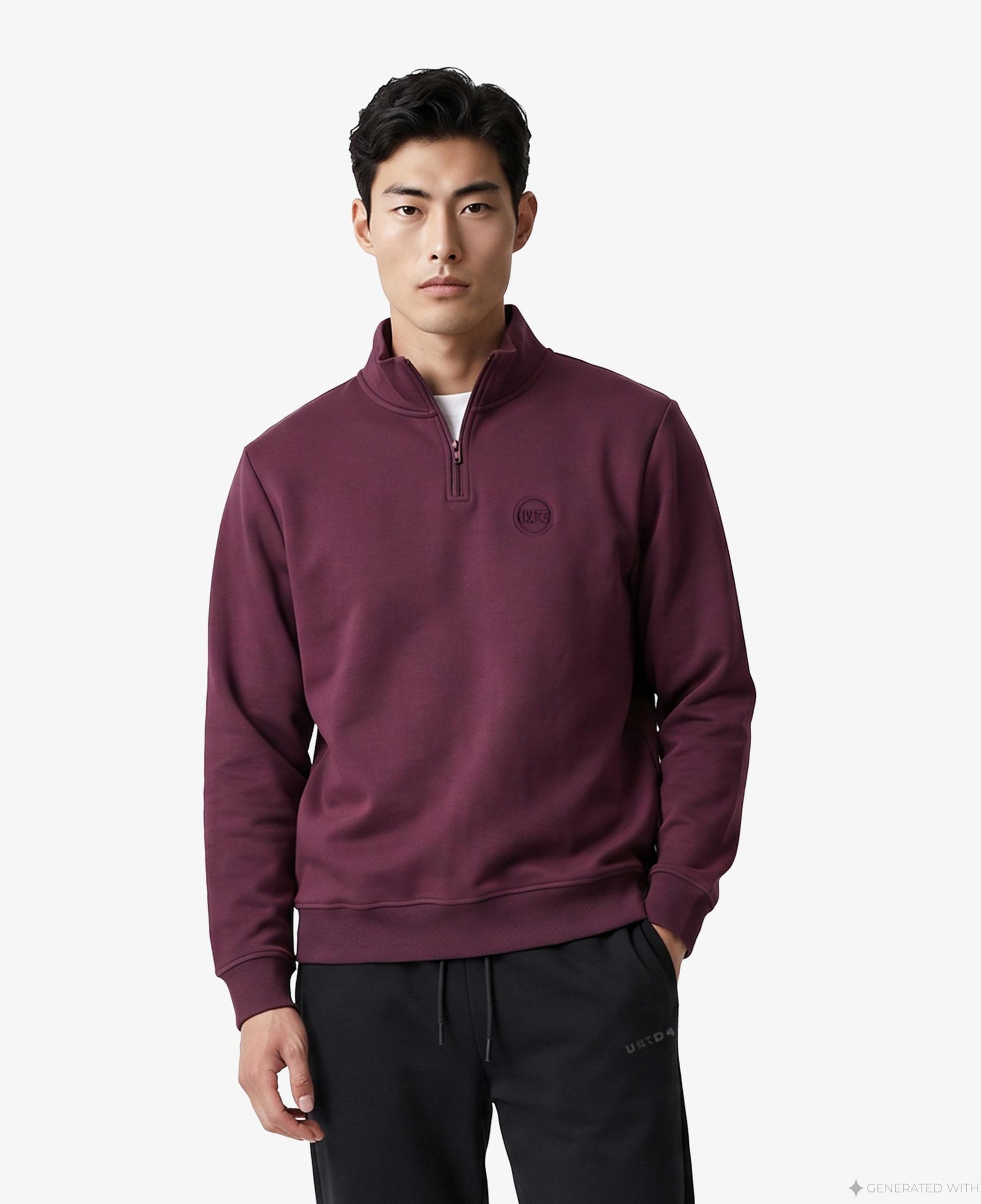 UNITED4 Regular Fit Erkek Bordo Sweatshirt
