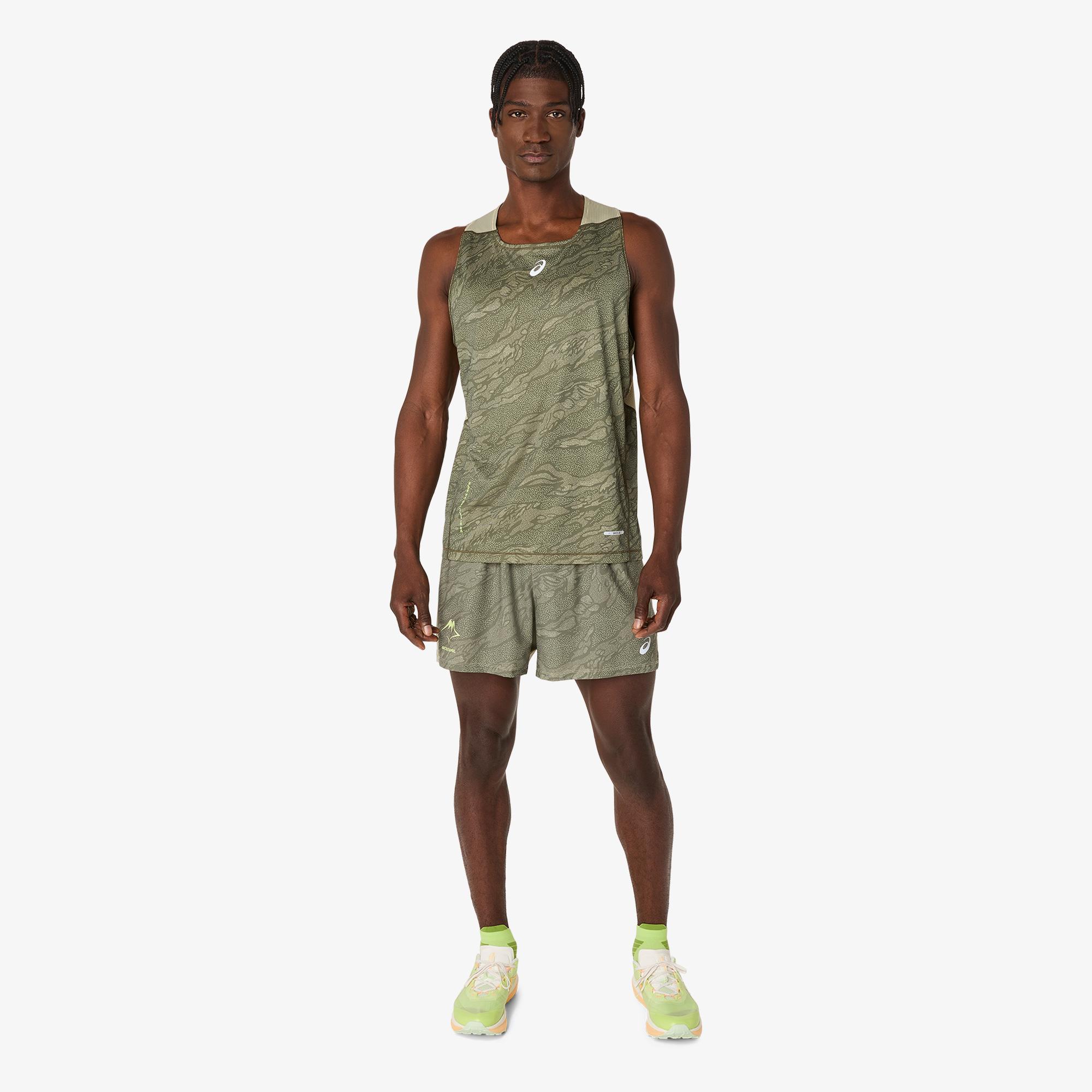 Asics Fujitrail Singlet Erkek Yeşil Atlet