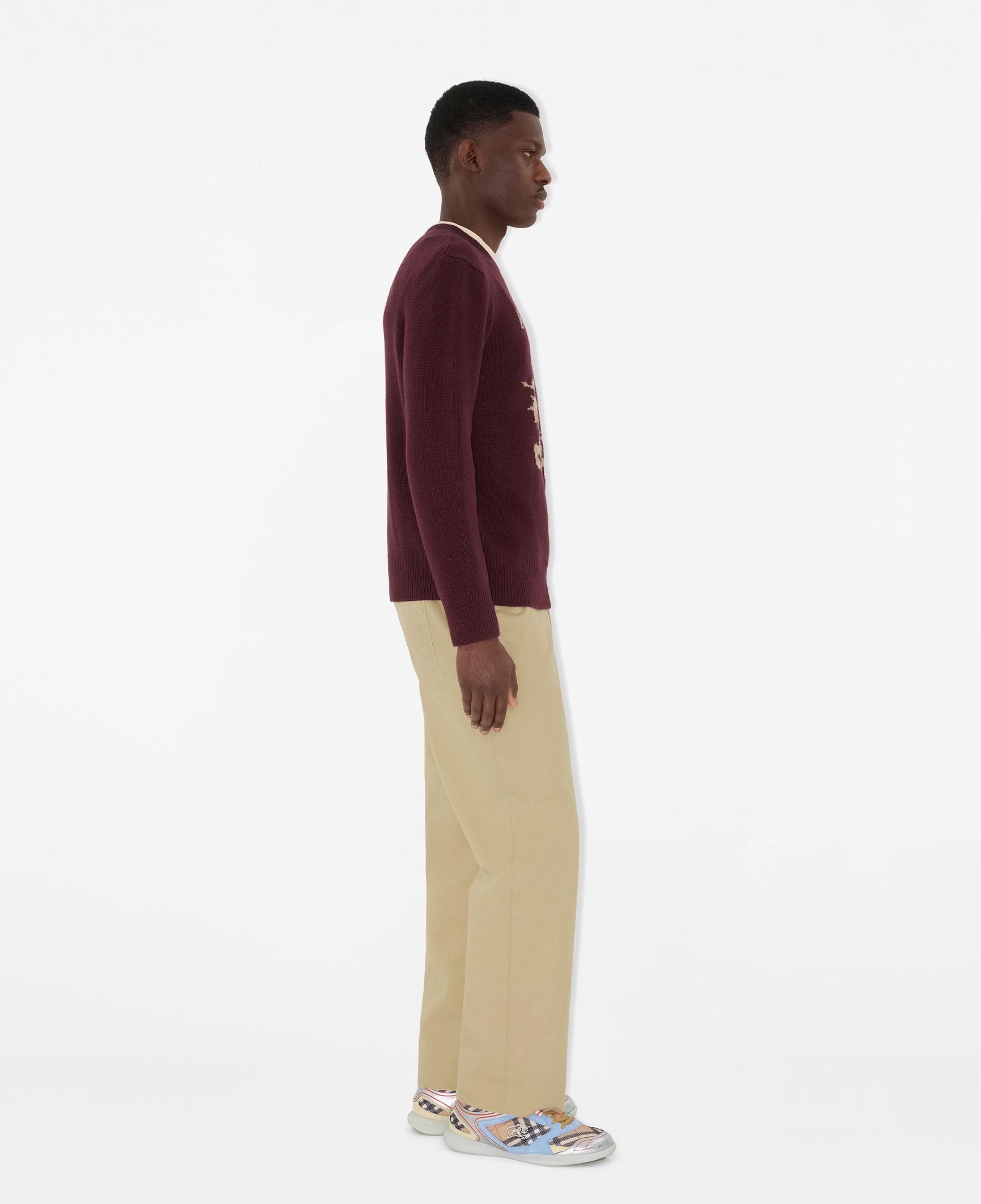 Burberry Wool Cashmere Erkek Bordo Triko