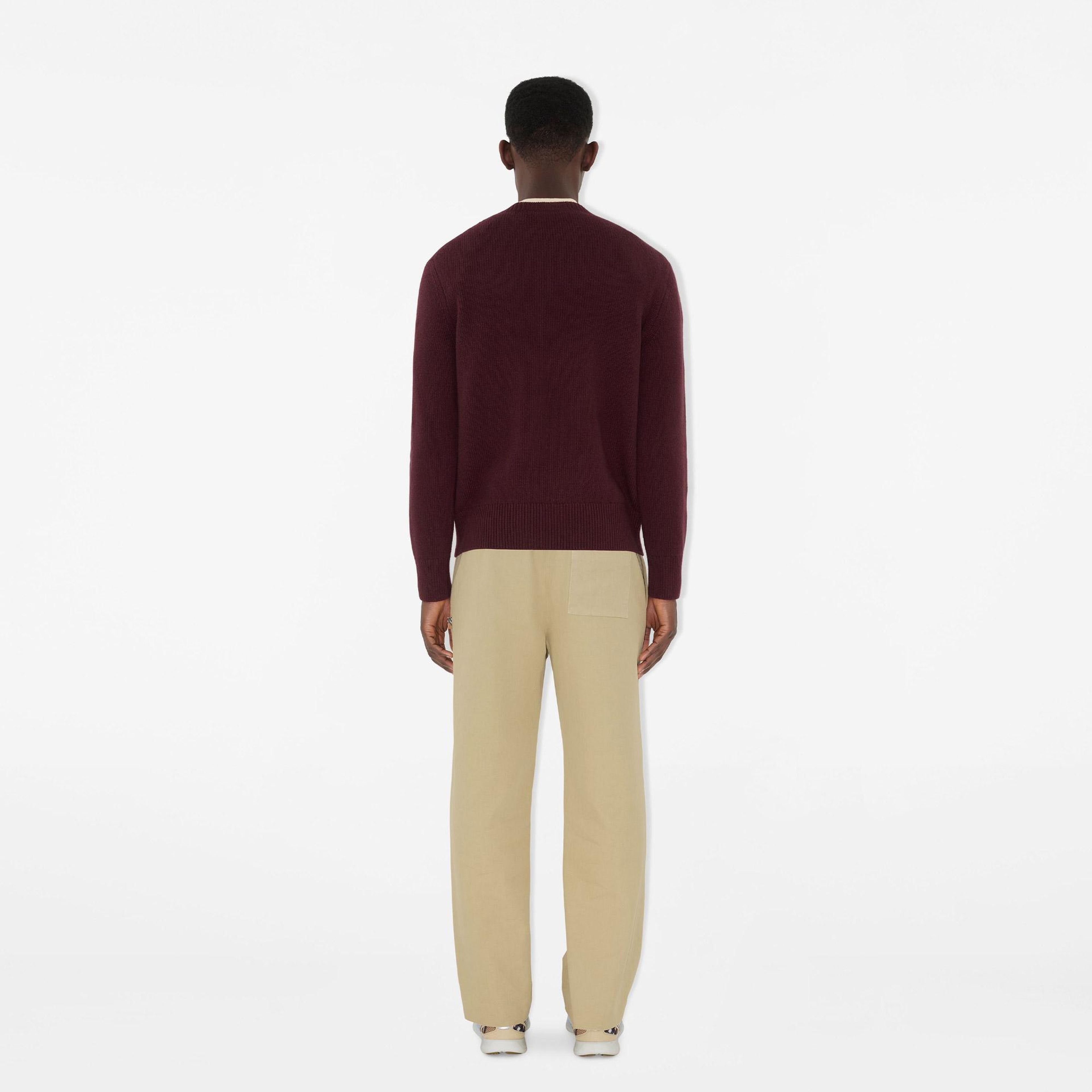 Burberry Wool Cashmere Erkek Bordo Triko
