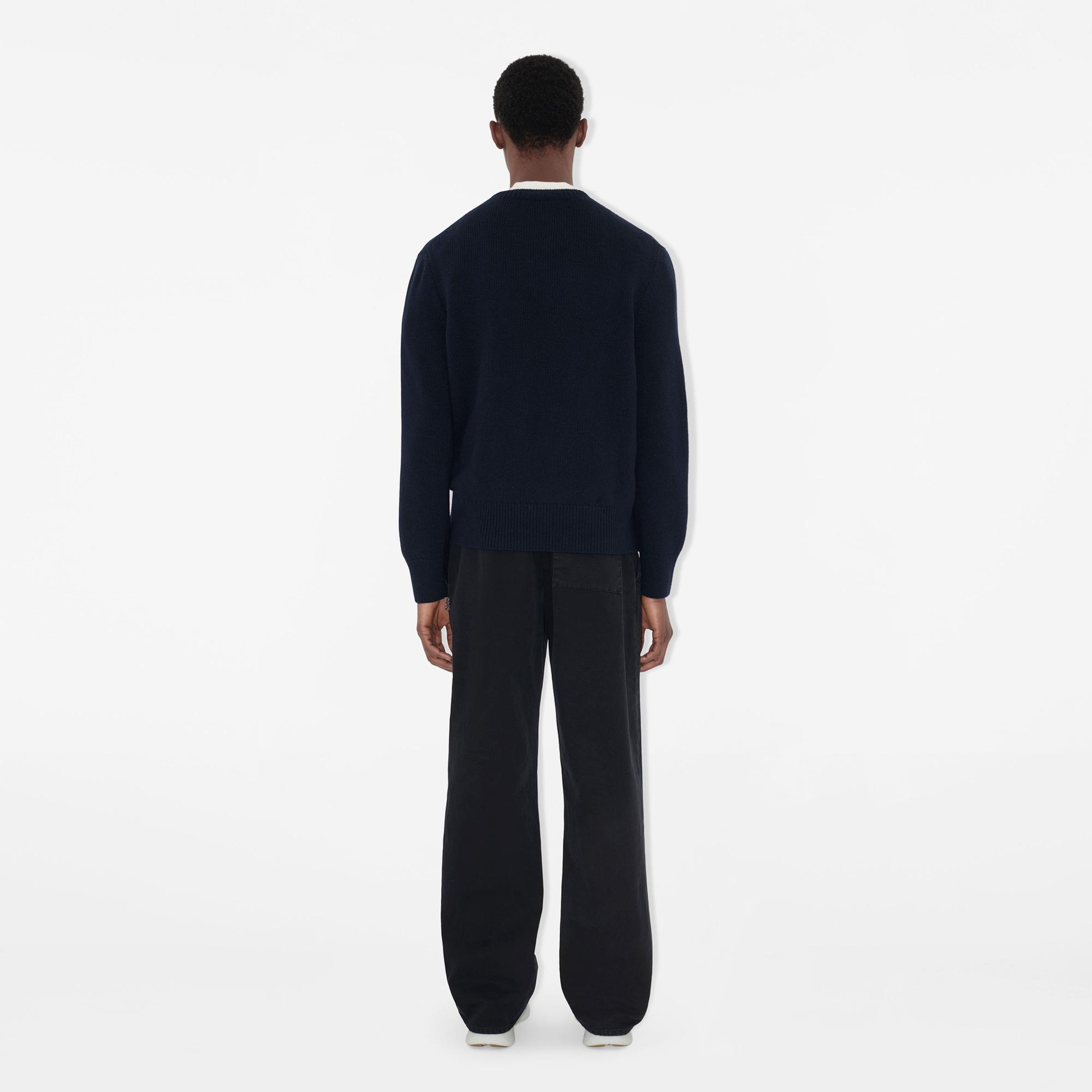 Burberry Wool Cashmere Erkek Lacivert Triko