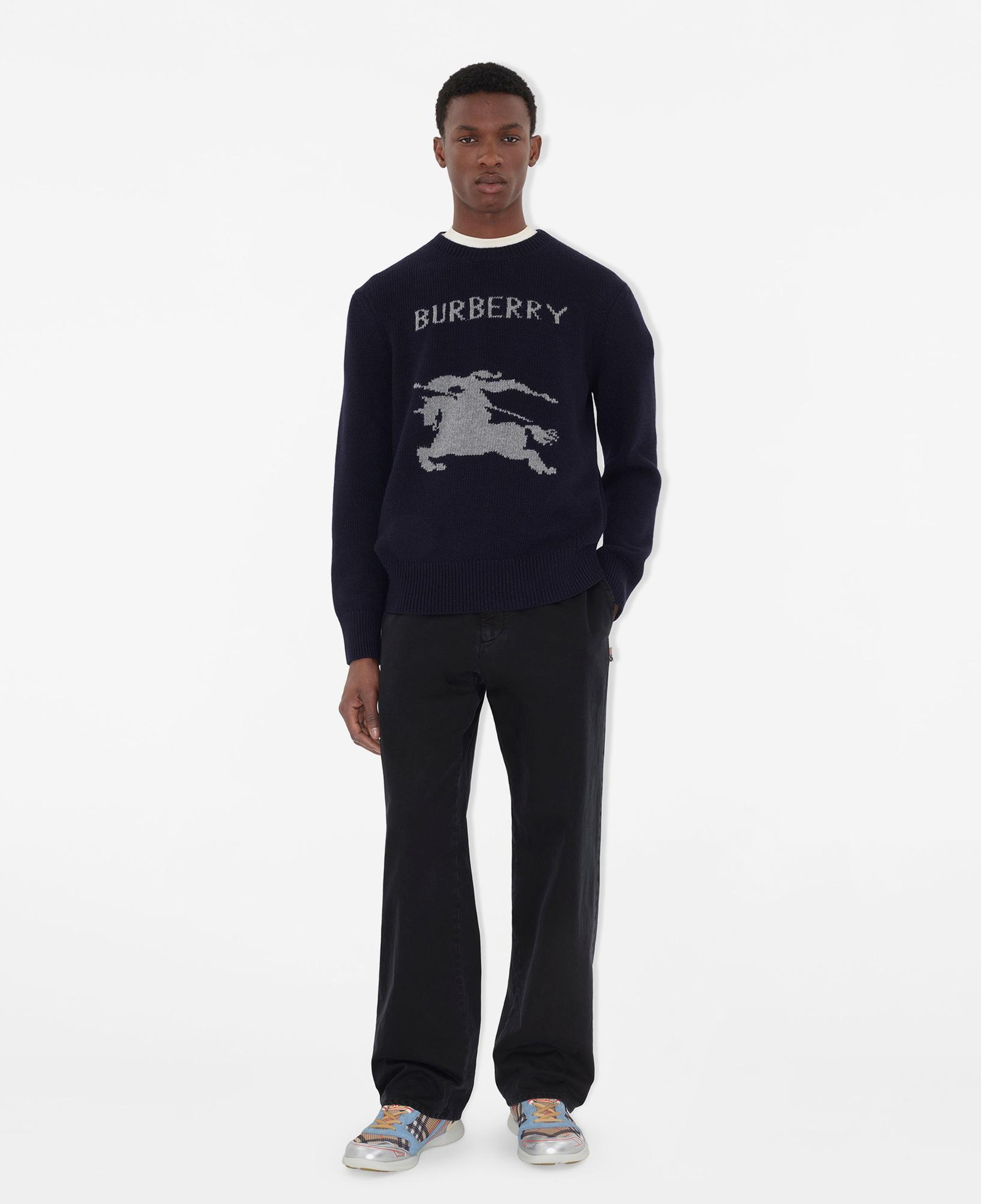 Burberry Wool Cashmere Erkek Lacivert Triko
