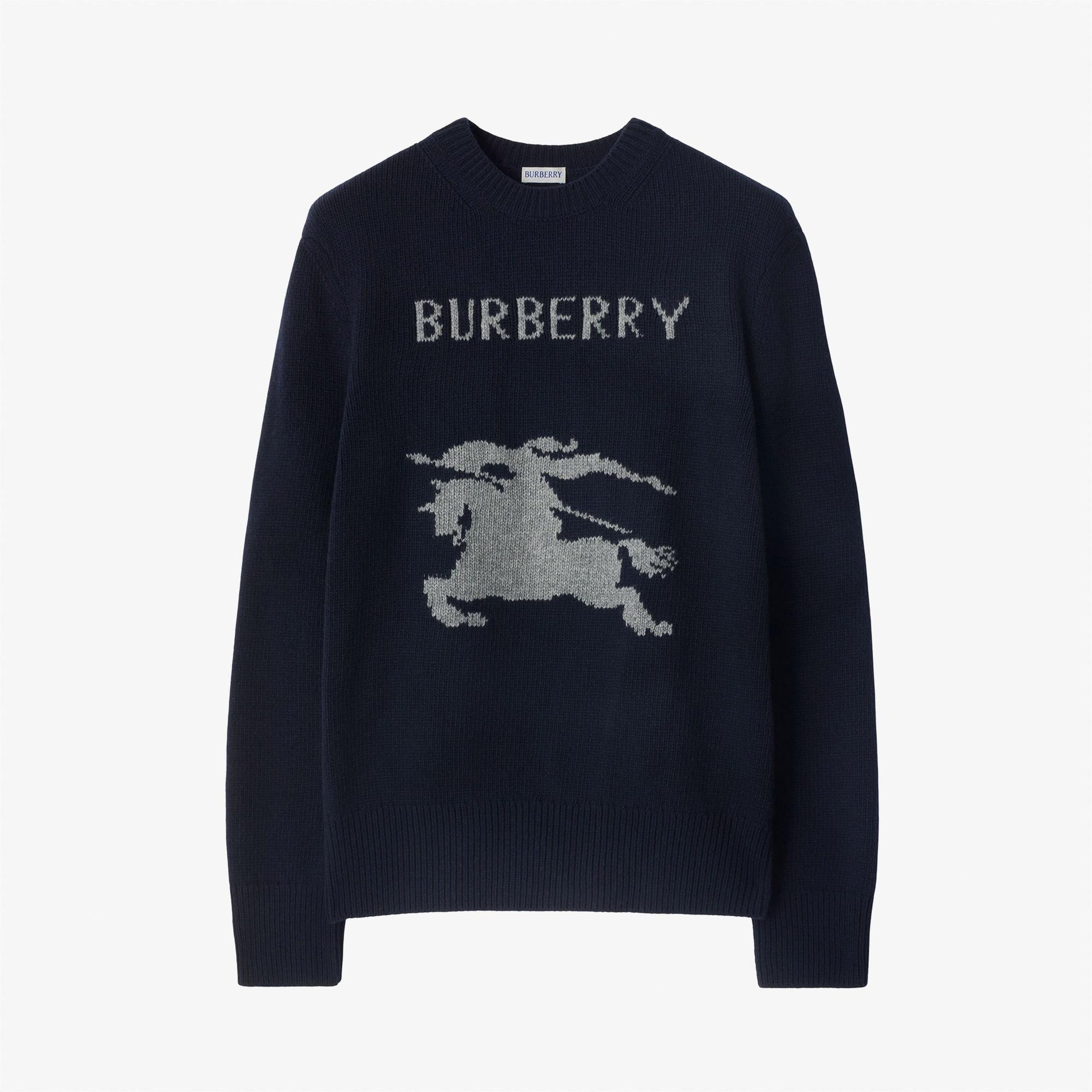 Burberry Wool Cashmere Erkek Lacivert Triko