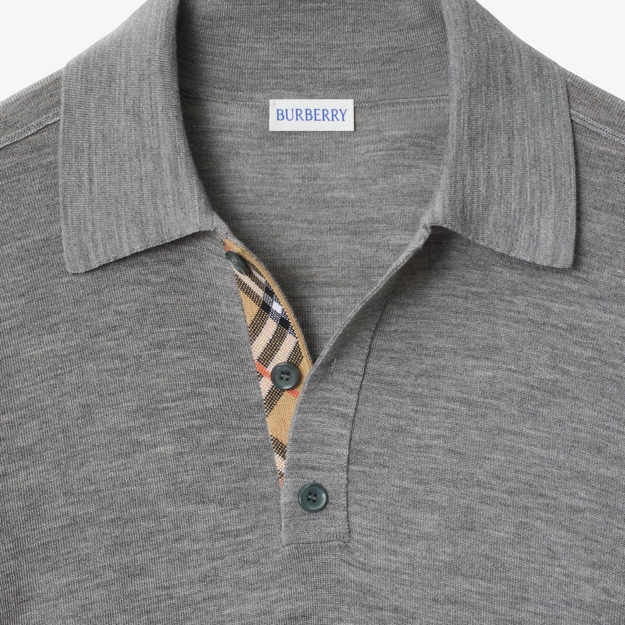 Burberry Marcus Long-Sleeve Wool Erkek Gri Triko