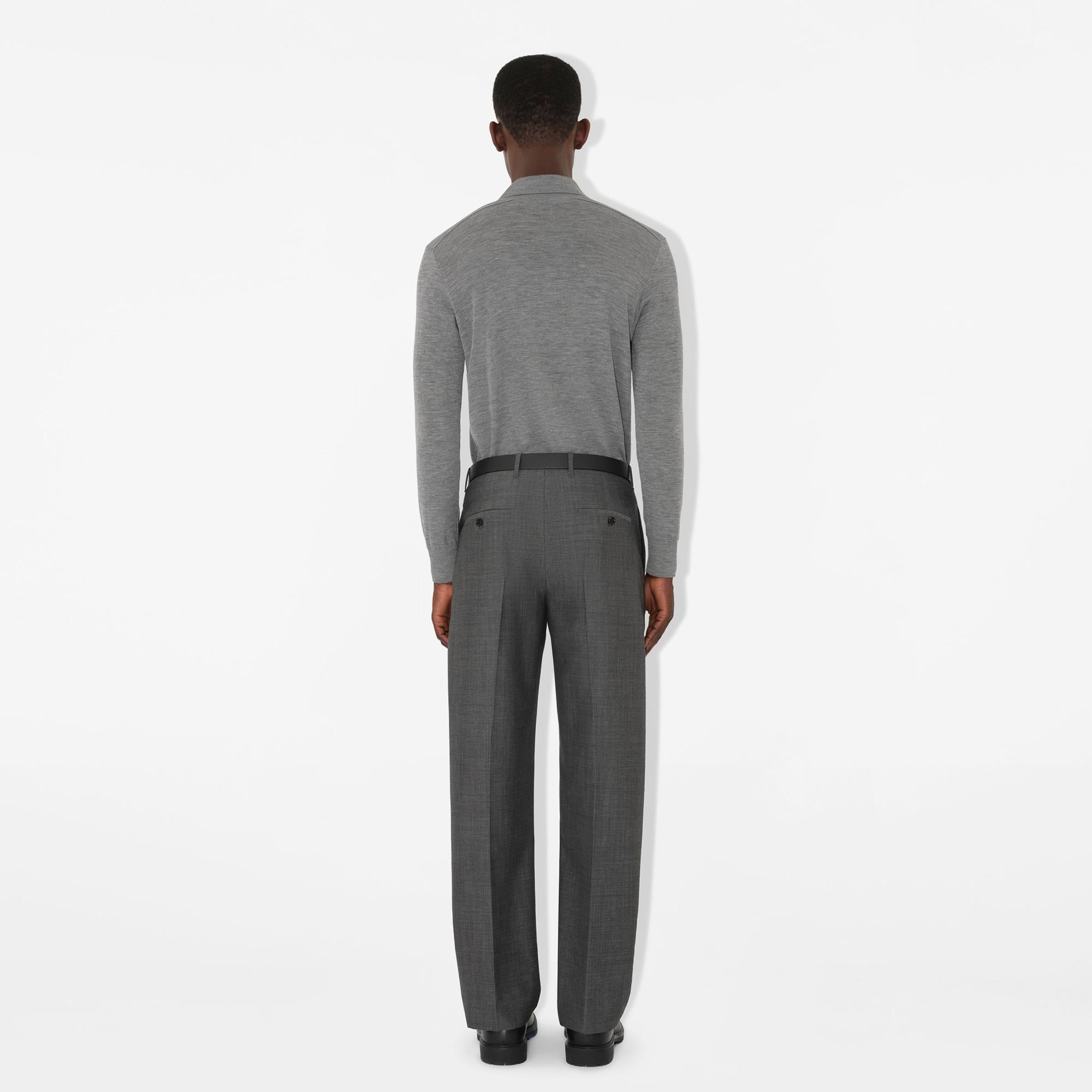 Burberry Marcus Long-Sleeve Wool Erkek Gri Triko