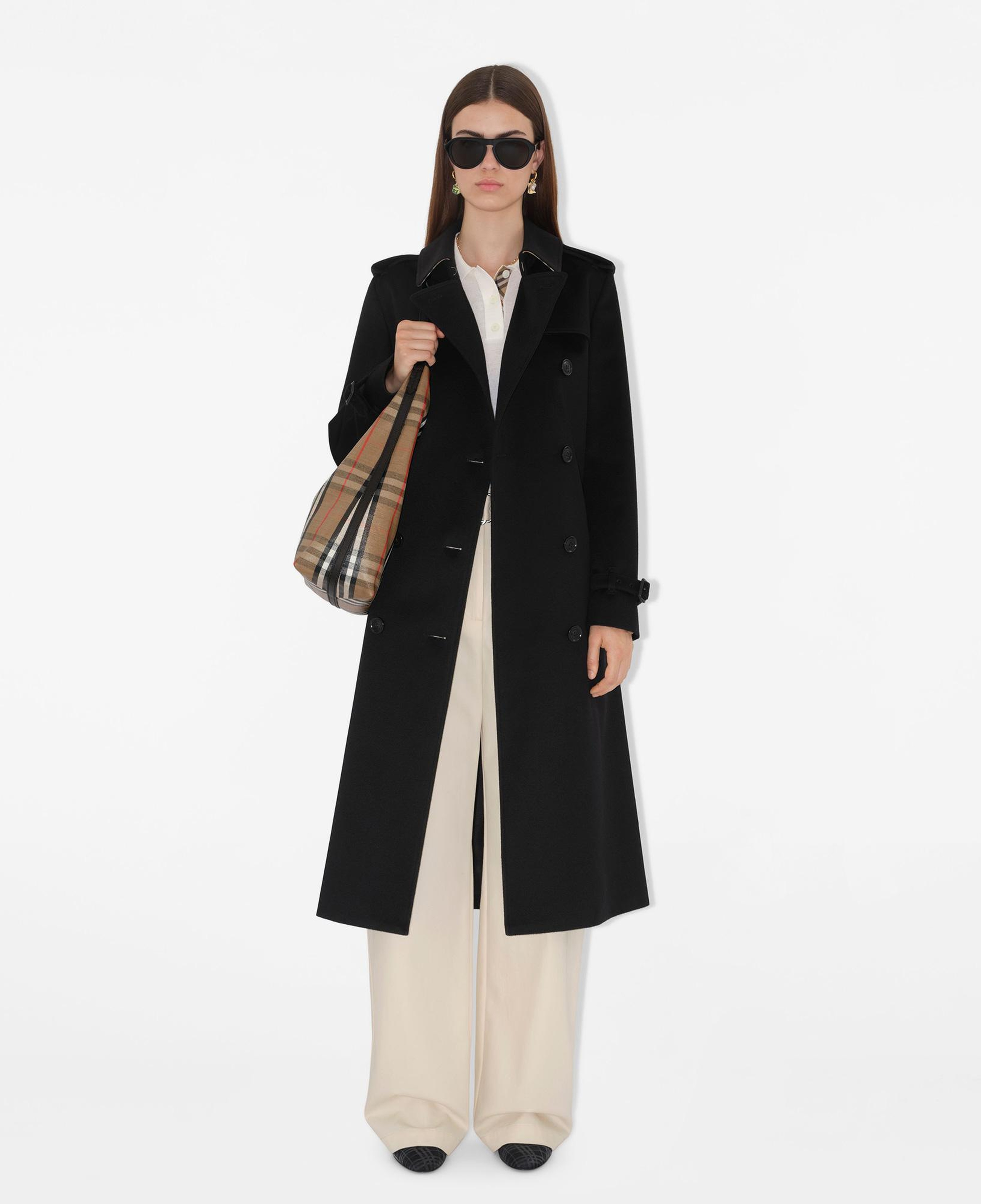 Burberry Long Cashmere Kensington Kadın Siyah Kaban