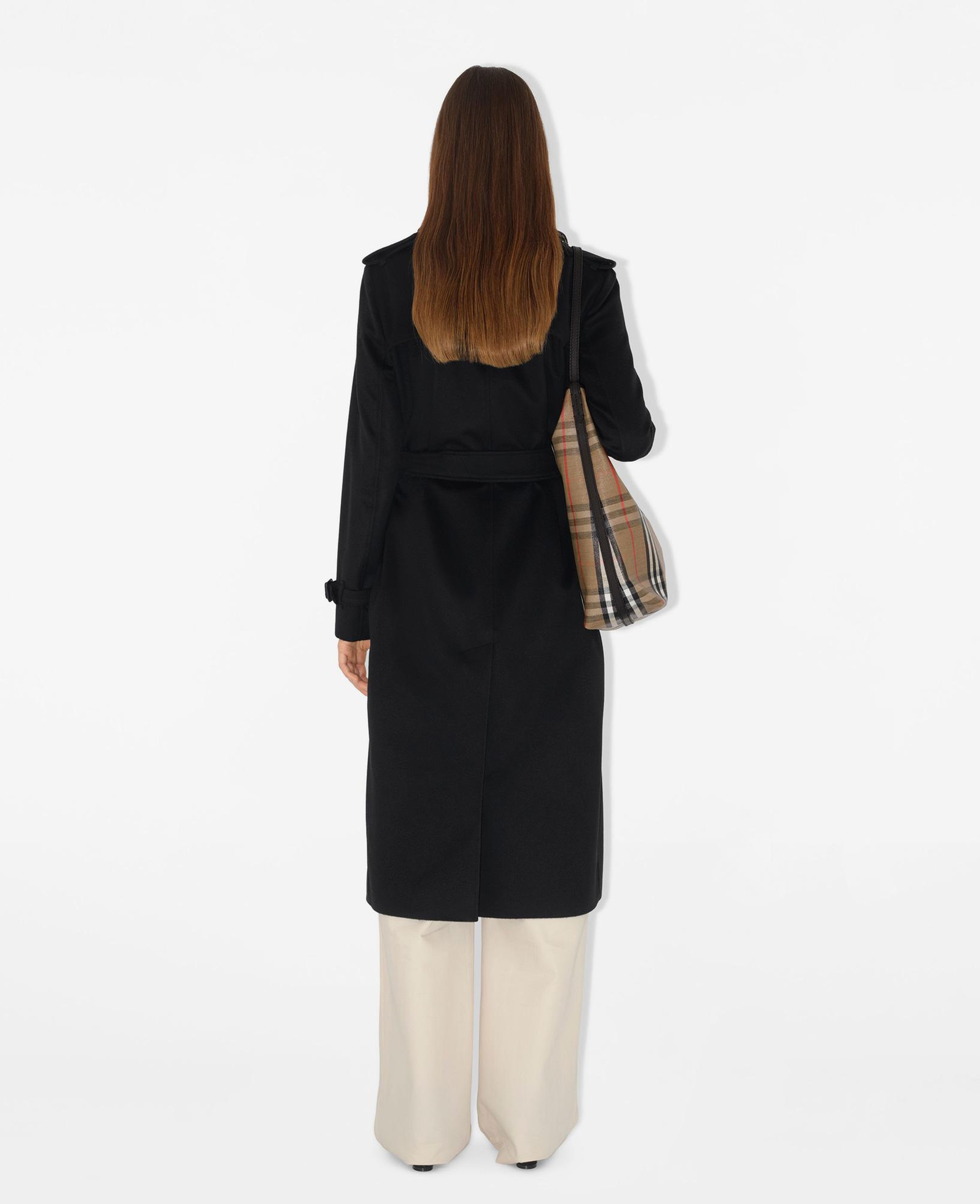 Burberry Long Cashmere Kensington Kadın Siyah Kaban