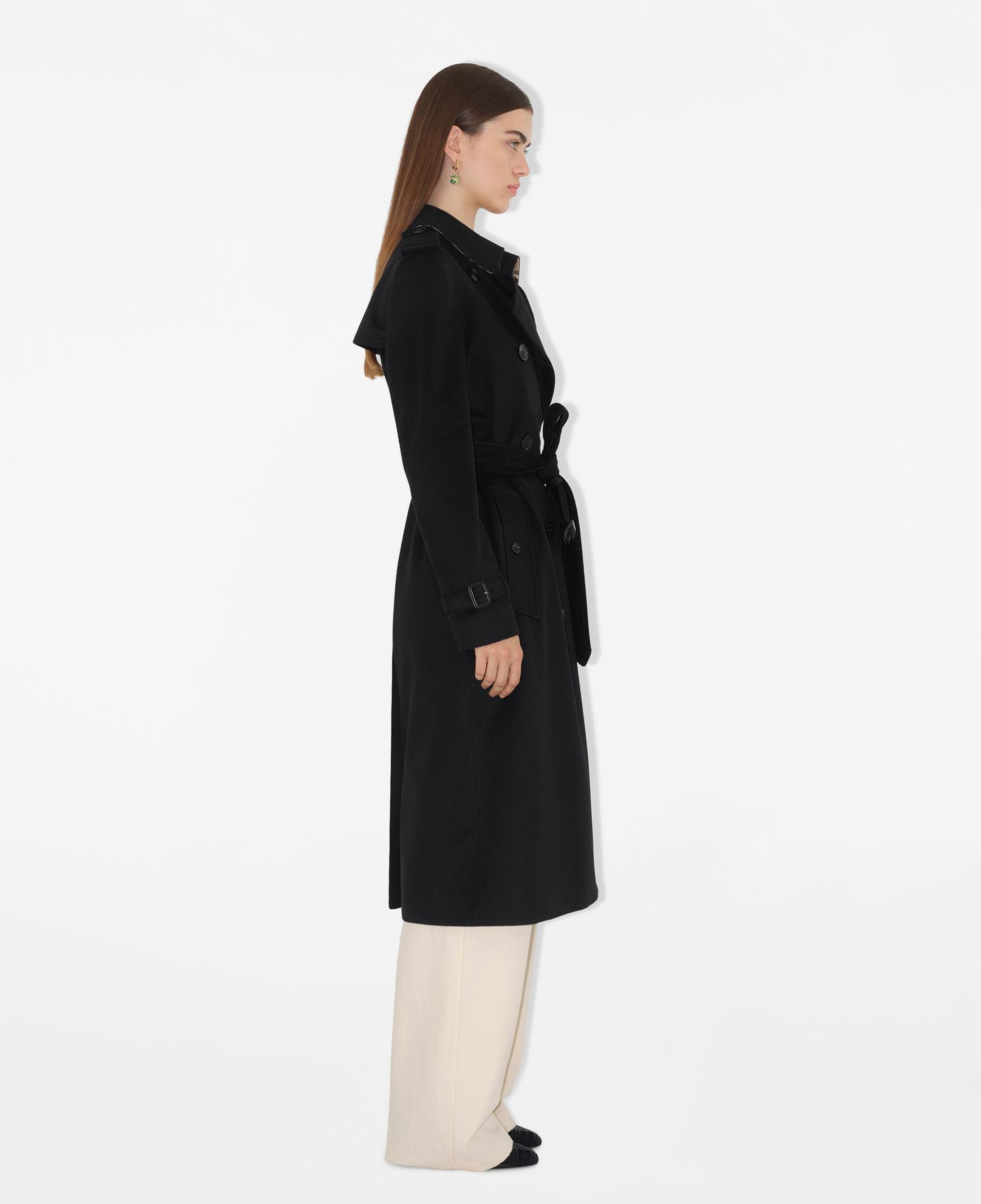 Burberry Long Cashmere Kensington Kadın Siyah Kaban