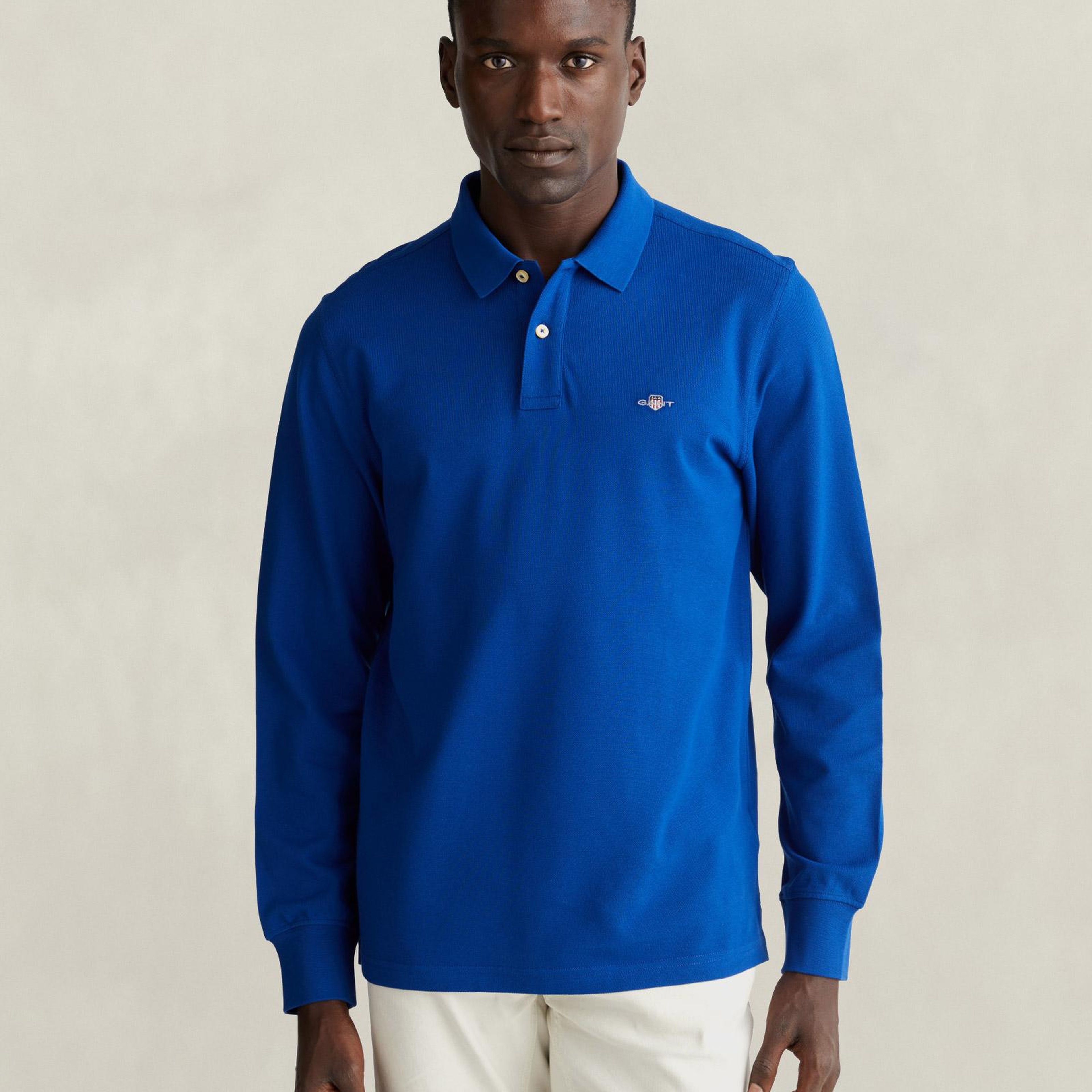 GANT Erkek Mavi Regular Fit Polo Yaka T-Shirt