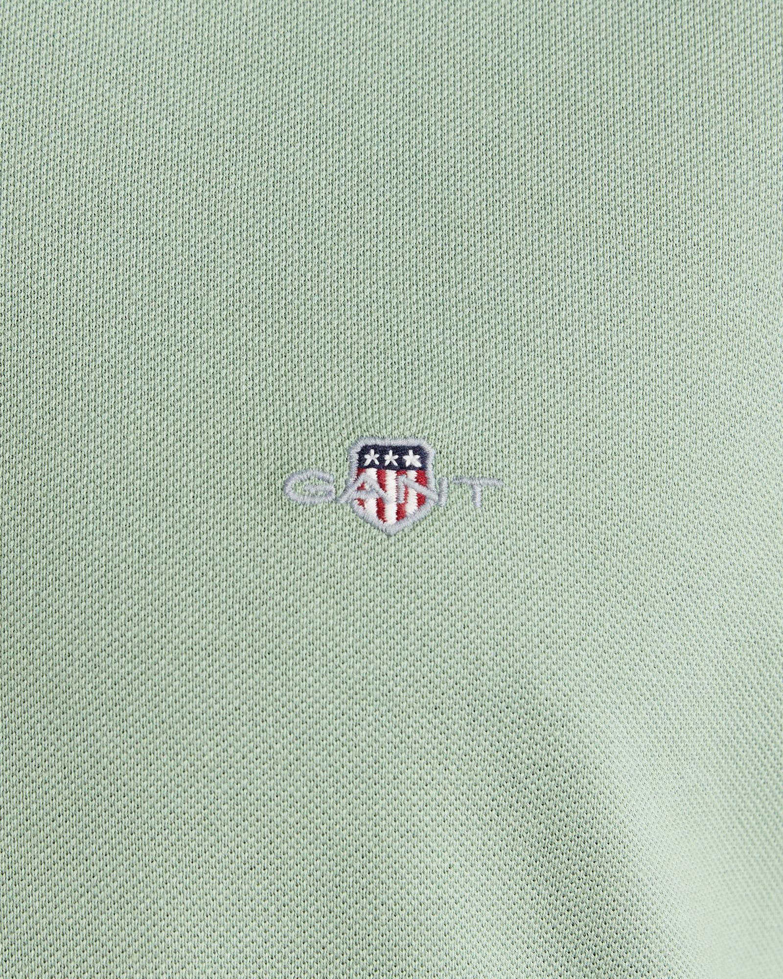 GANT Erkek Yeşil Regular Fit Polo Yaka T-Shirt