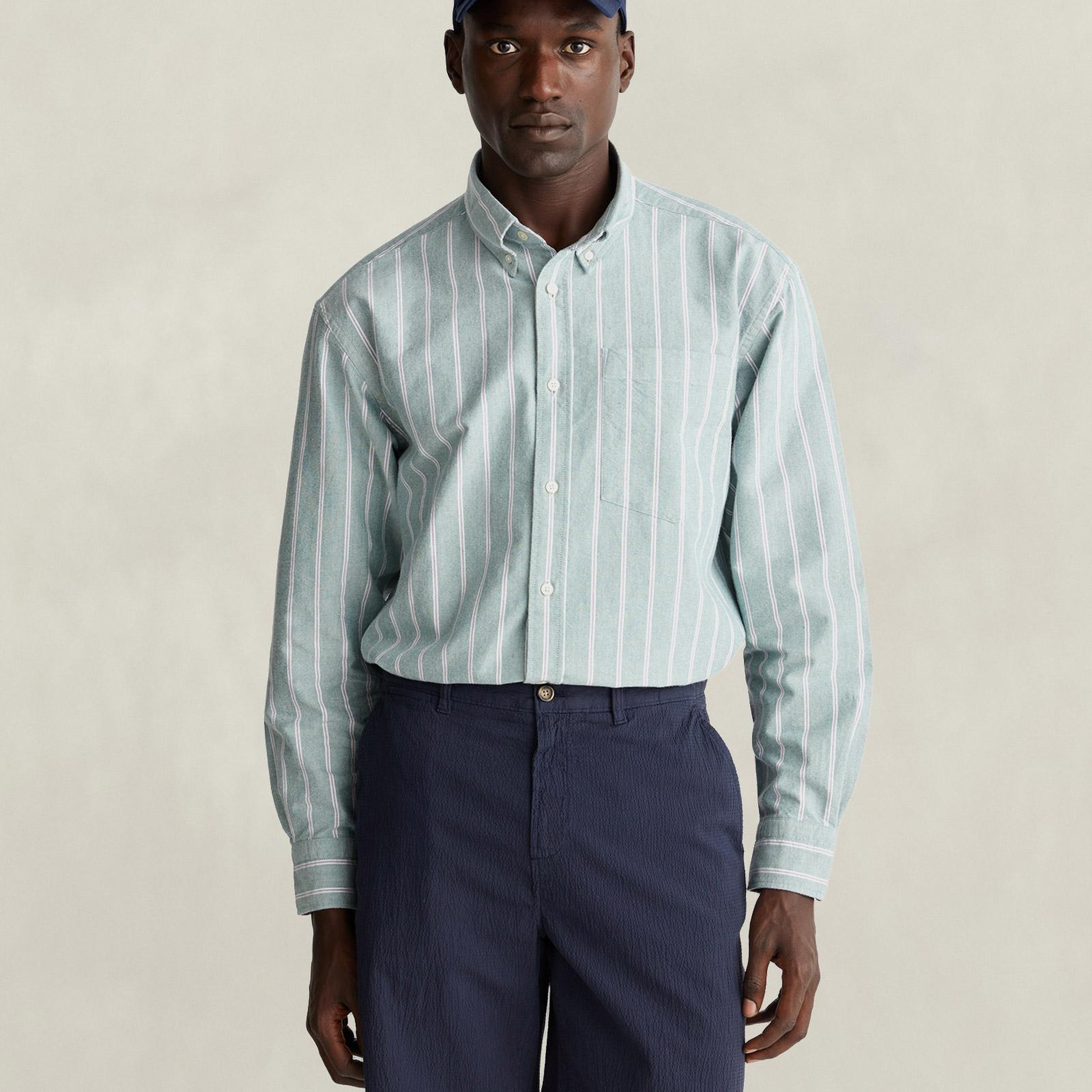 GANT Erkek Yeşil Relaxed Fit %100 Pamuk Gömlek