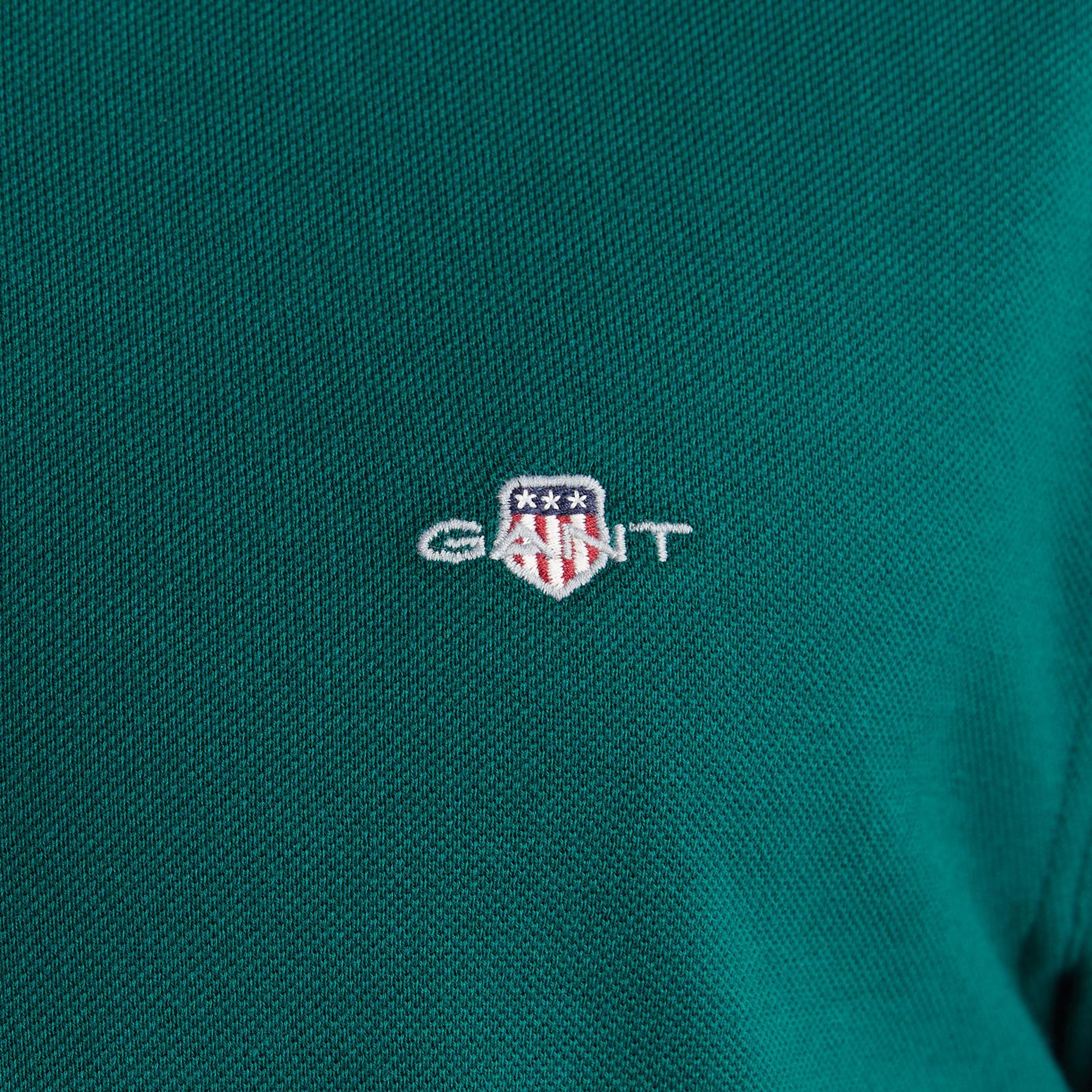 GANT Erkek Yeşil Regular Fit Polo Yaka T-Shirt