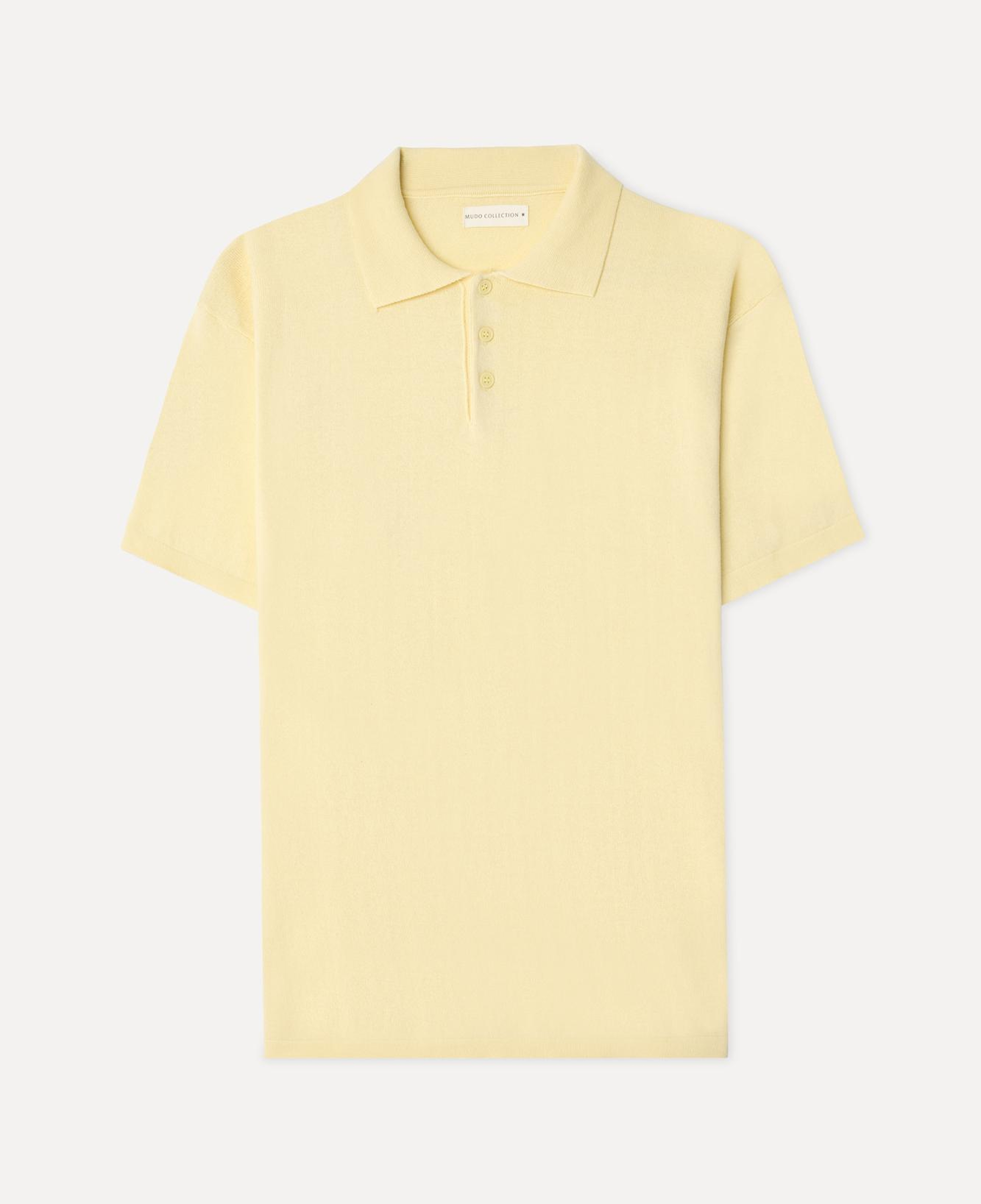 Erkek Sarı Comfort Fit Polo Yaka Kısa Kollu Triko Kazak