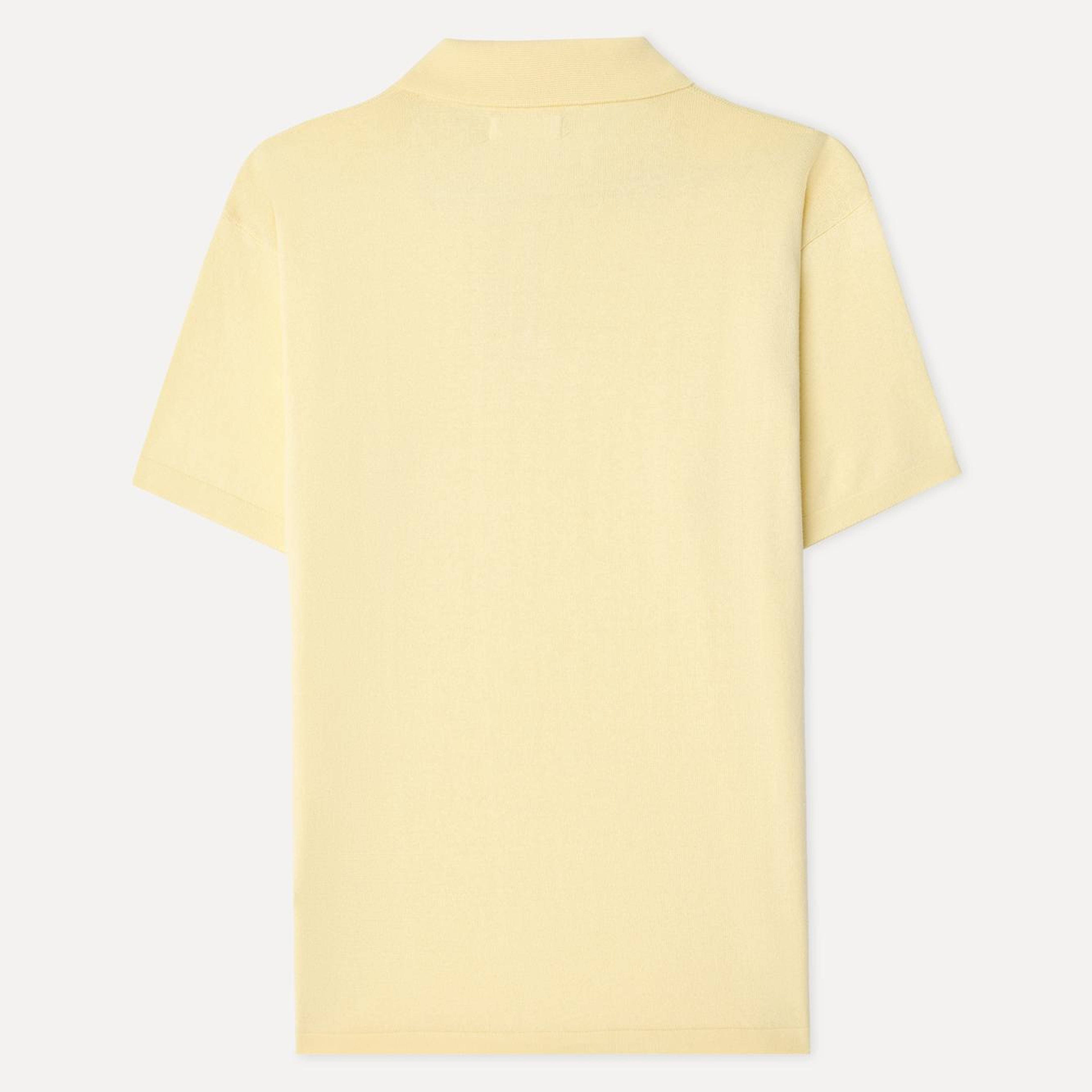 Erkek Sarı Comfort Fit Polo Yaka Kısa Kollu Triko Kazak
