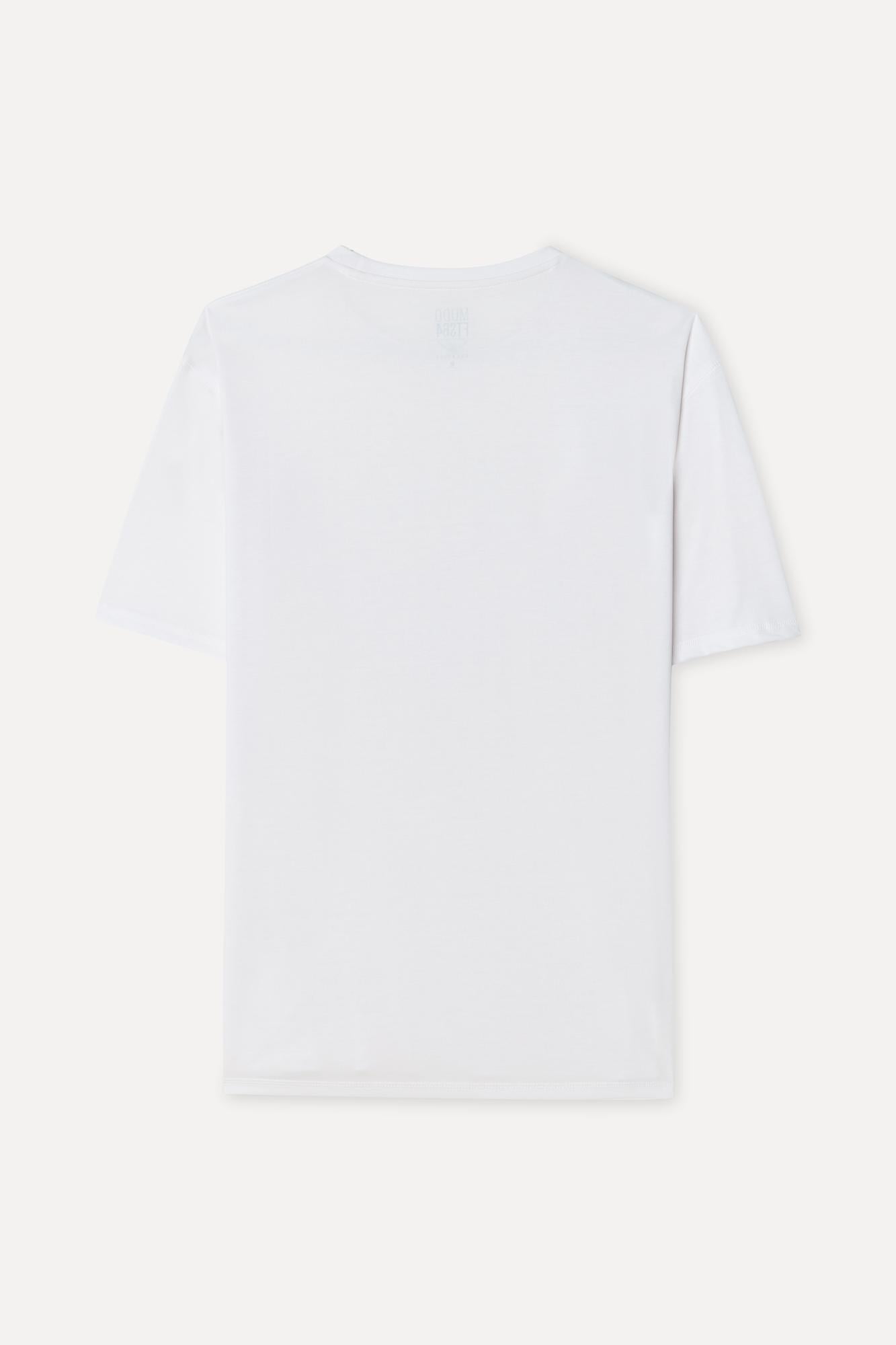 Erkek Beyaz Comfort Fit Bisiklet Yaka T-Shirt