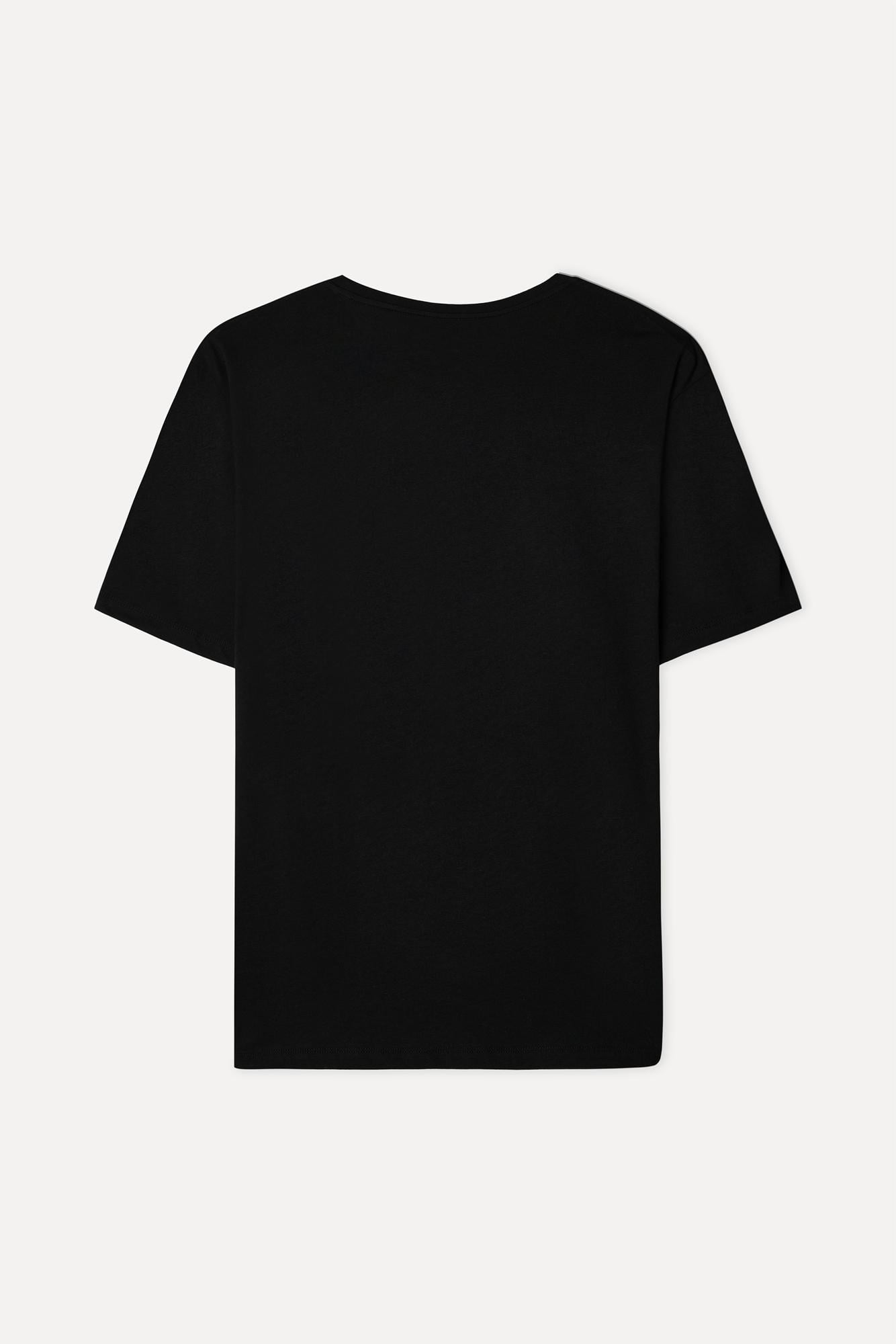 Erkek Siyah Bisiklet Yaka T-Shirt