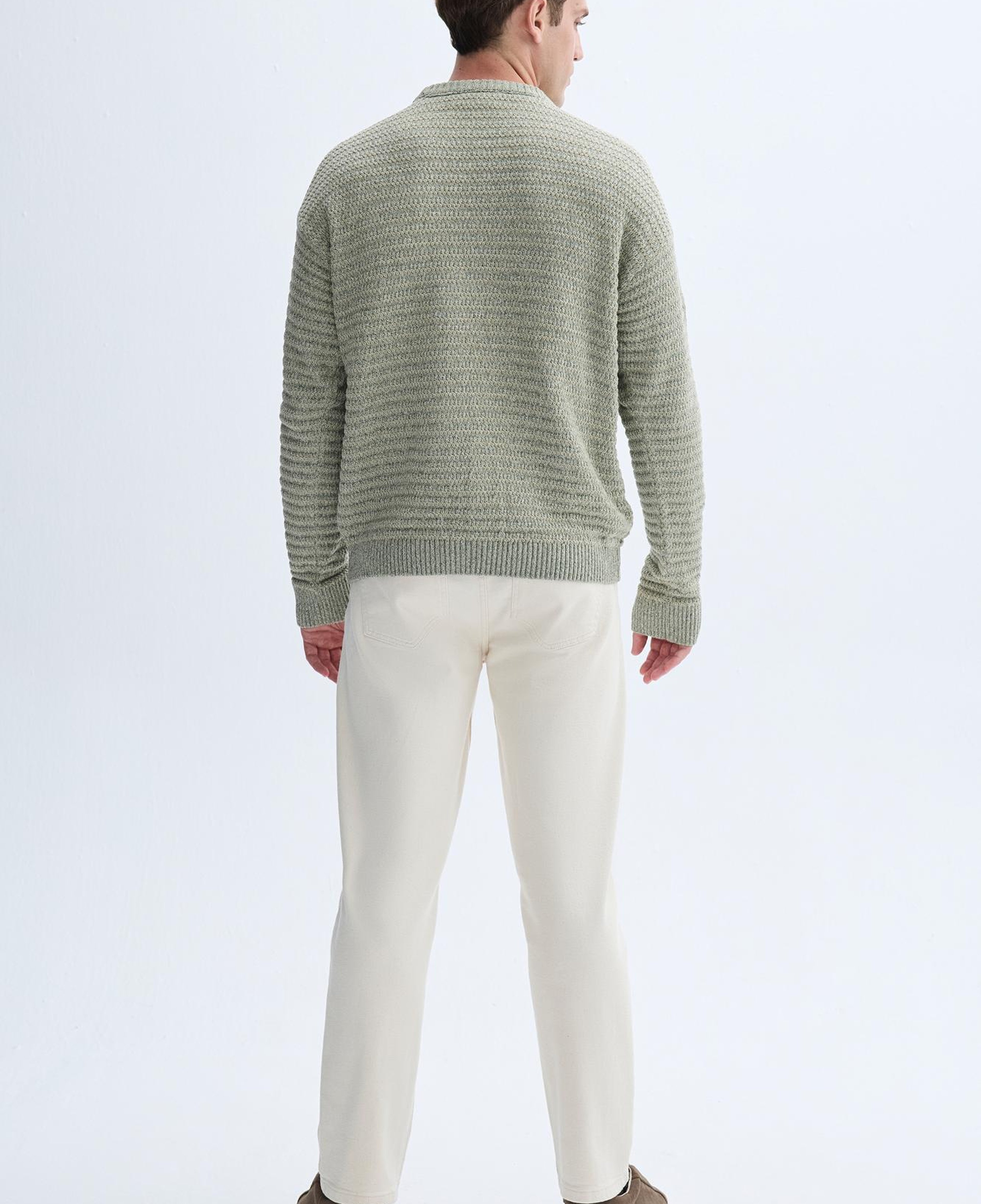 Erkek Yeşil Comfort Fit Mulineli Kazak