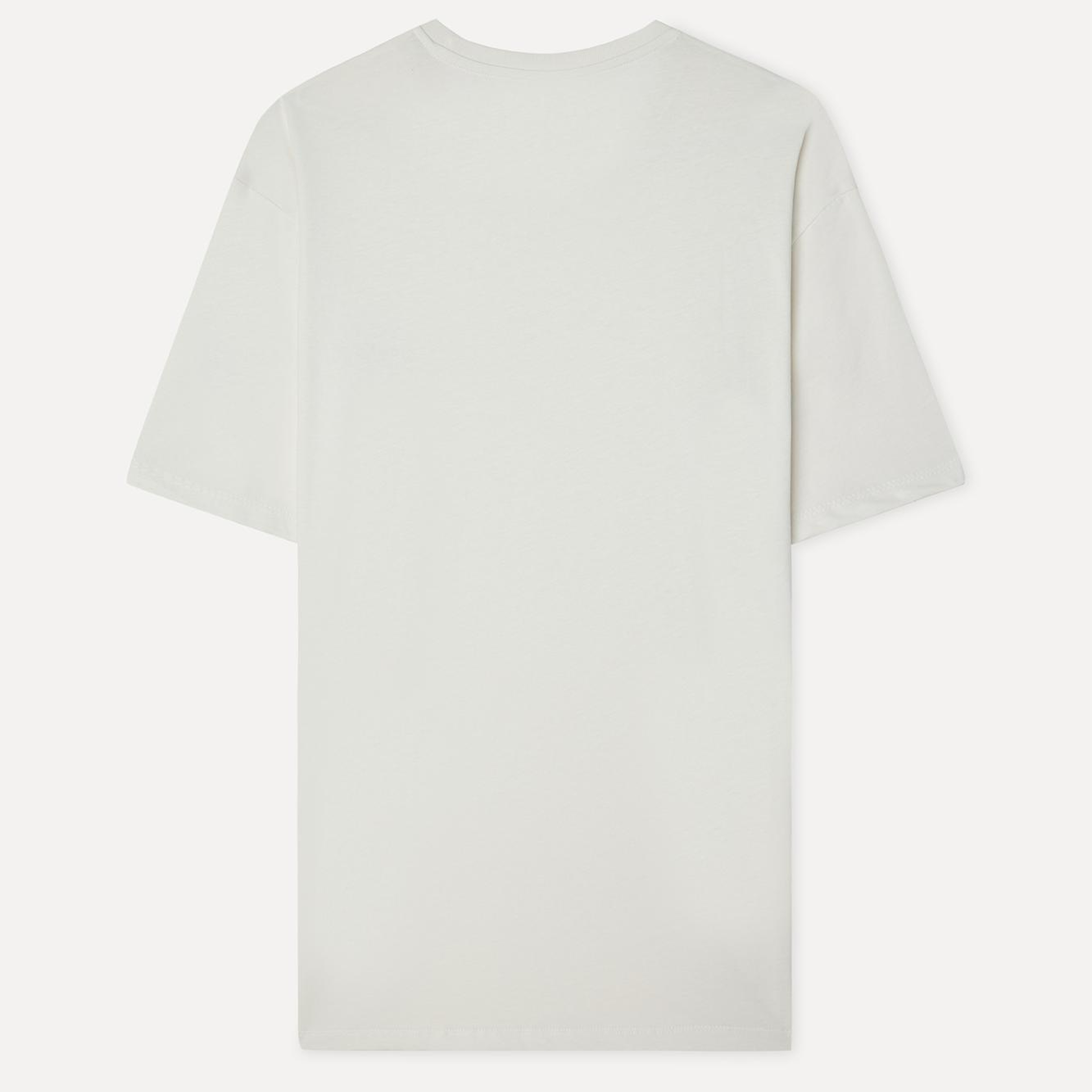 Erkek Kırık Beyaz Baskılı Comfort Fit Bisiklet Yaka T-Shirt
