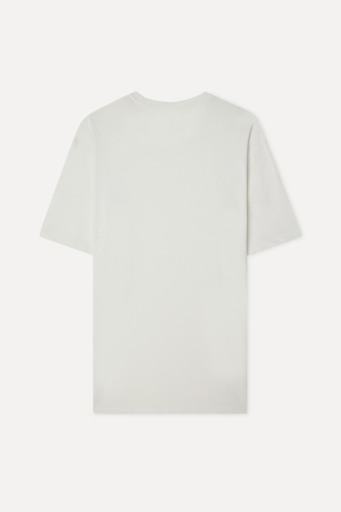 Erkek Kırık Beyaz Baskılı Comfort Fit Bisiklet Yaka T-Shirt