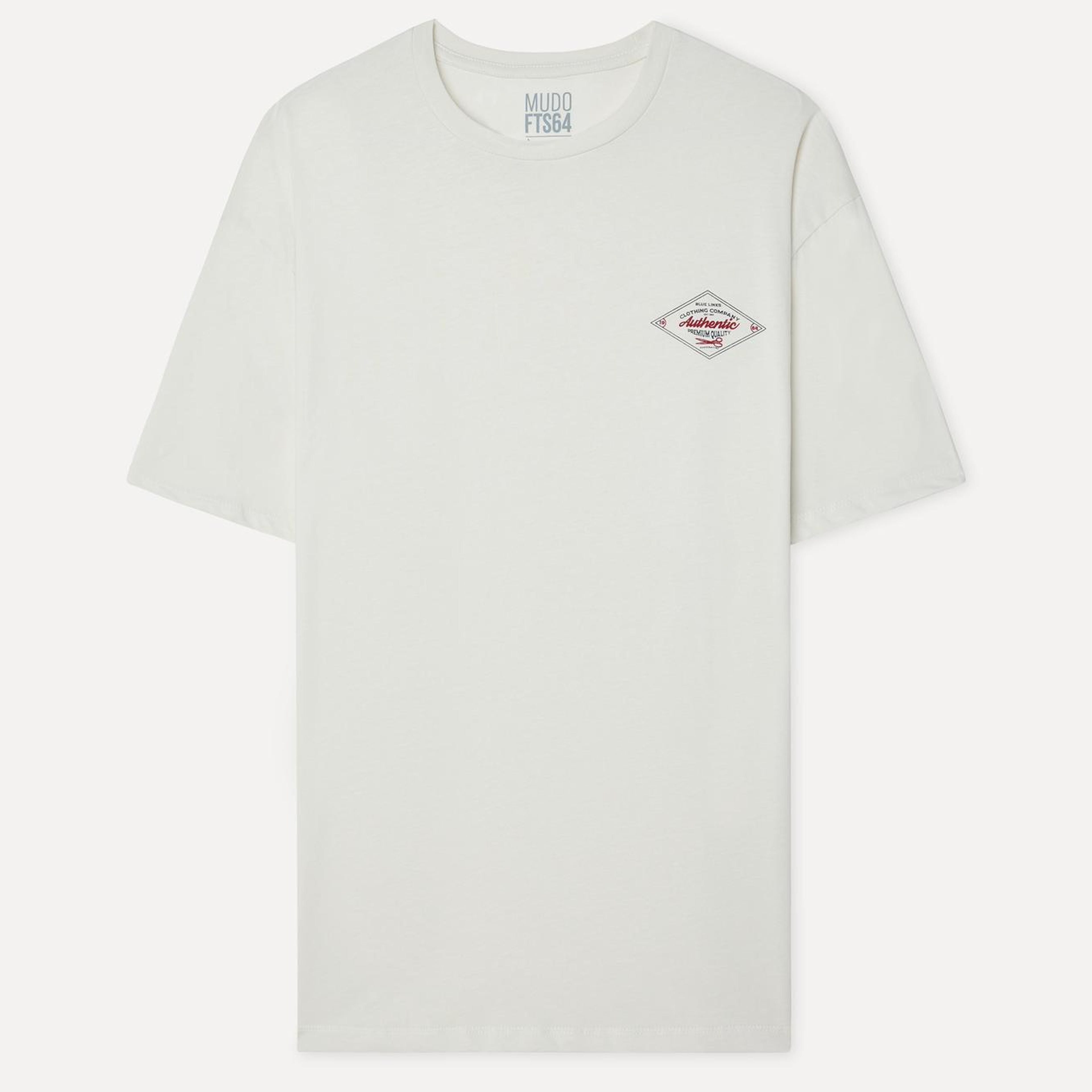 Erkek Kırık Beyaz Baskılı Comfort Fit Bisiklet Yaka T-Shirt