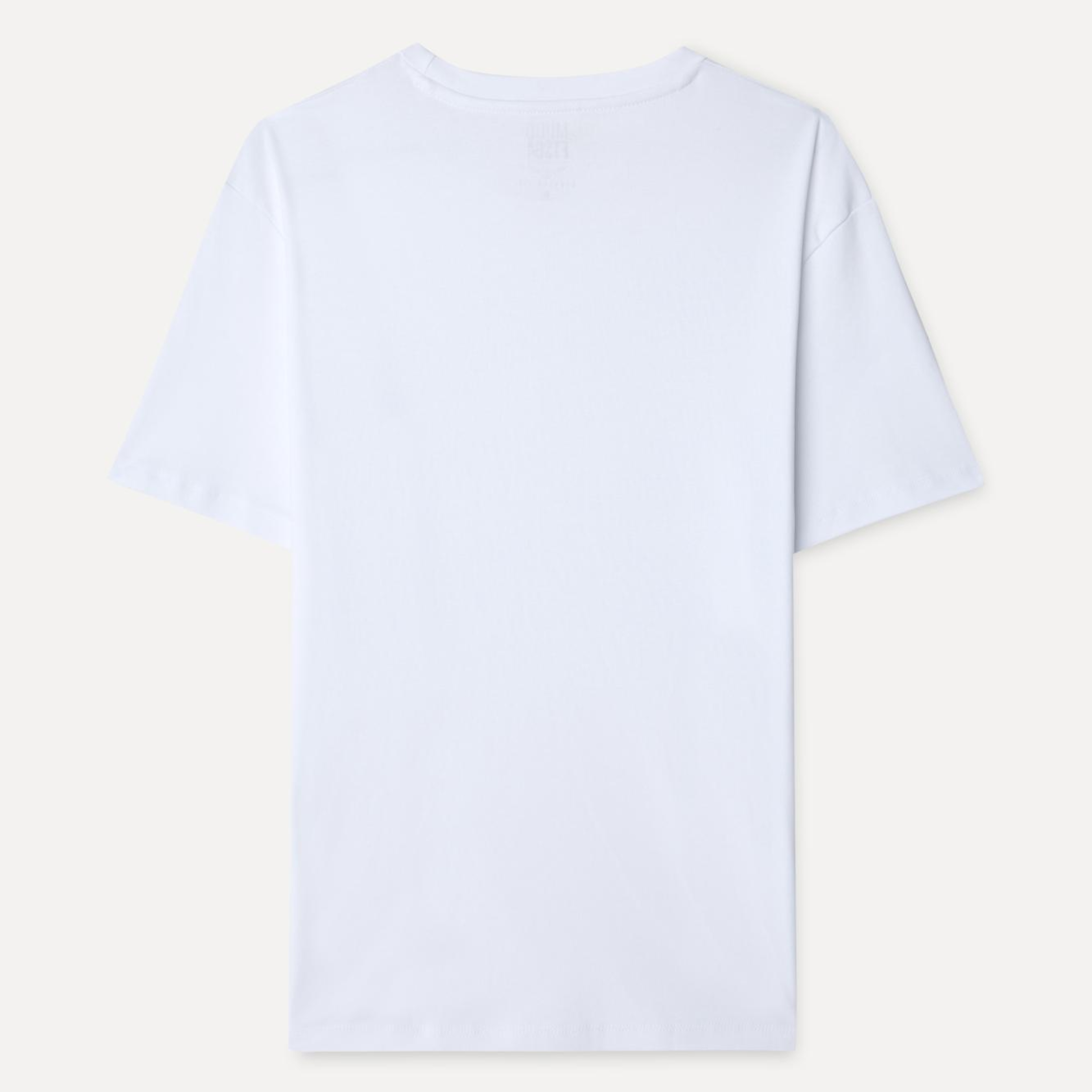 Erkek Beyaz Bisiklet Yaka T-Shirt
