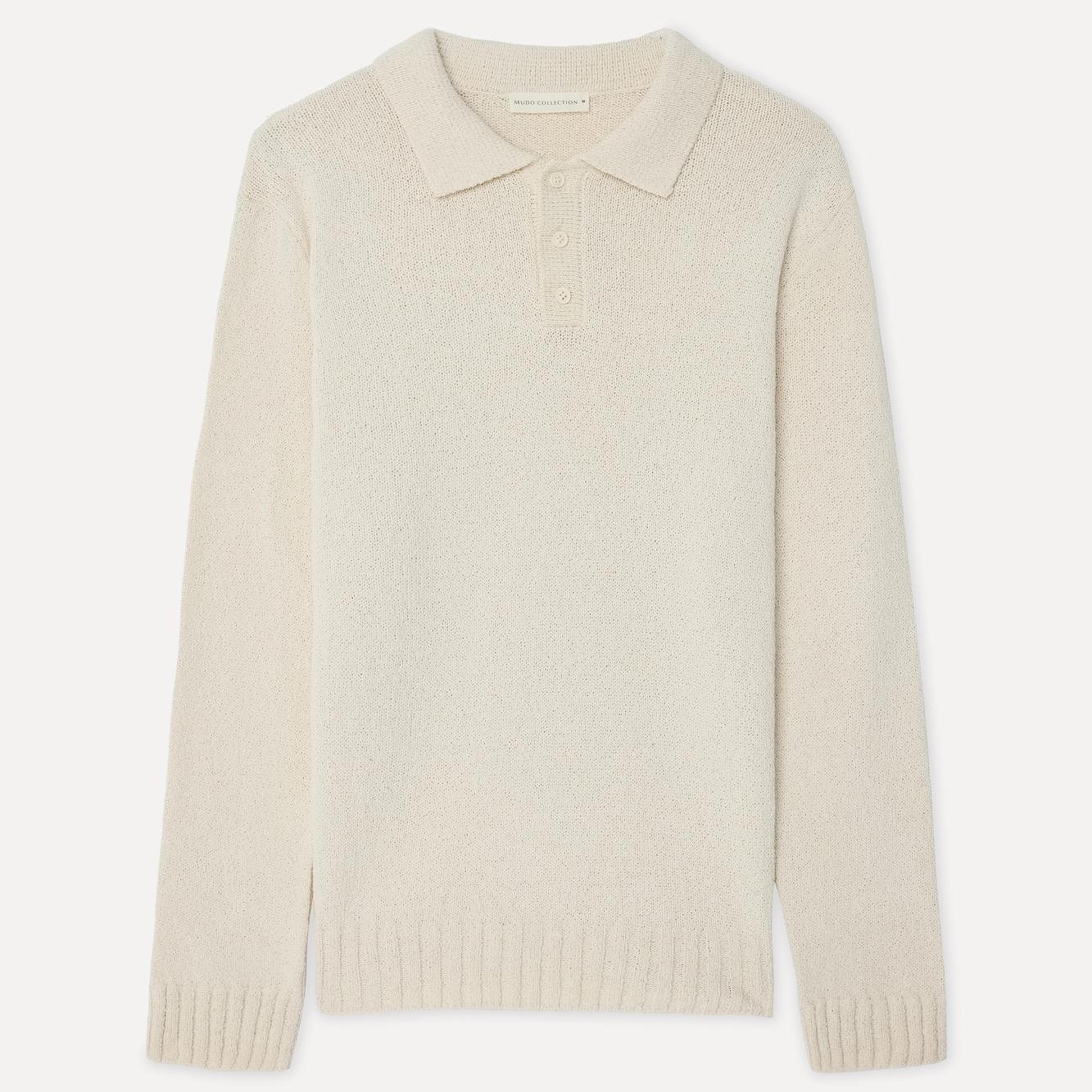 Erkek Ekru Polo Yaka Triko Kazak