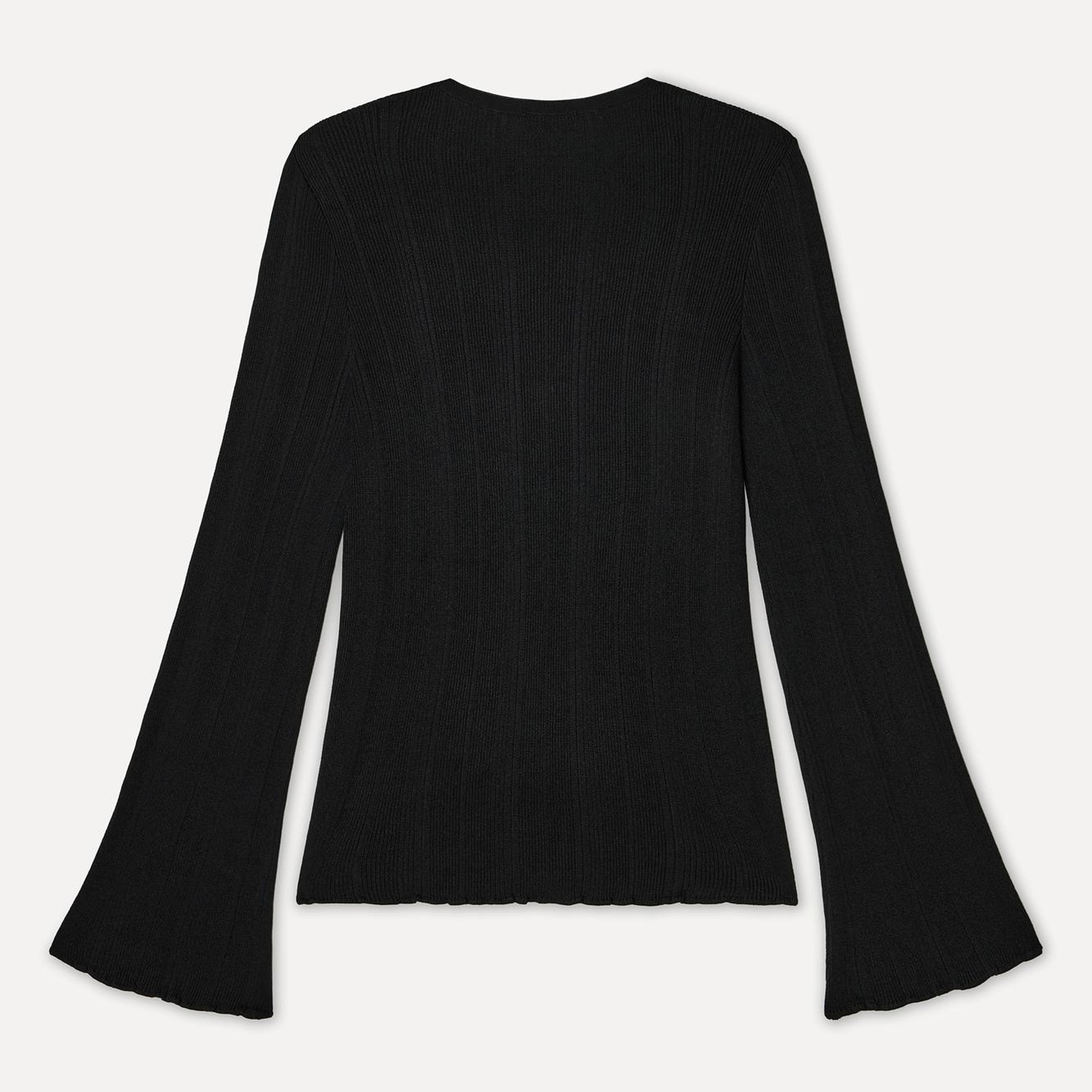 Kadın Siyah Loose Fit V Yaka Hırka