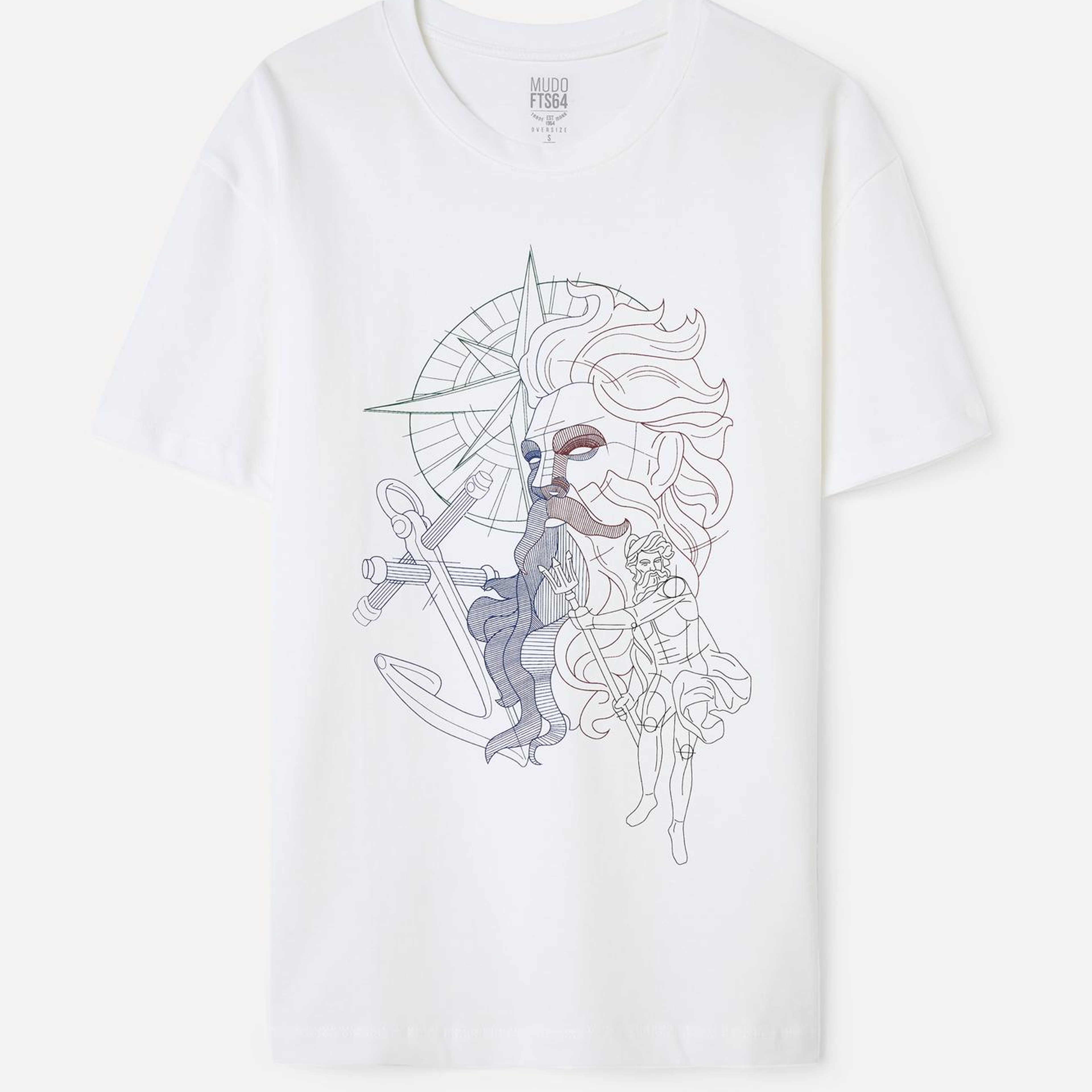 Erkek Kırık Beyaz Comfort Fit Baskılı Bisiklet Yaka T-Shirt