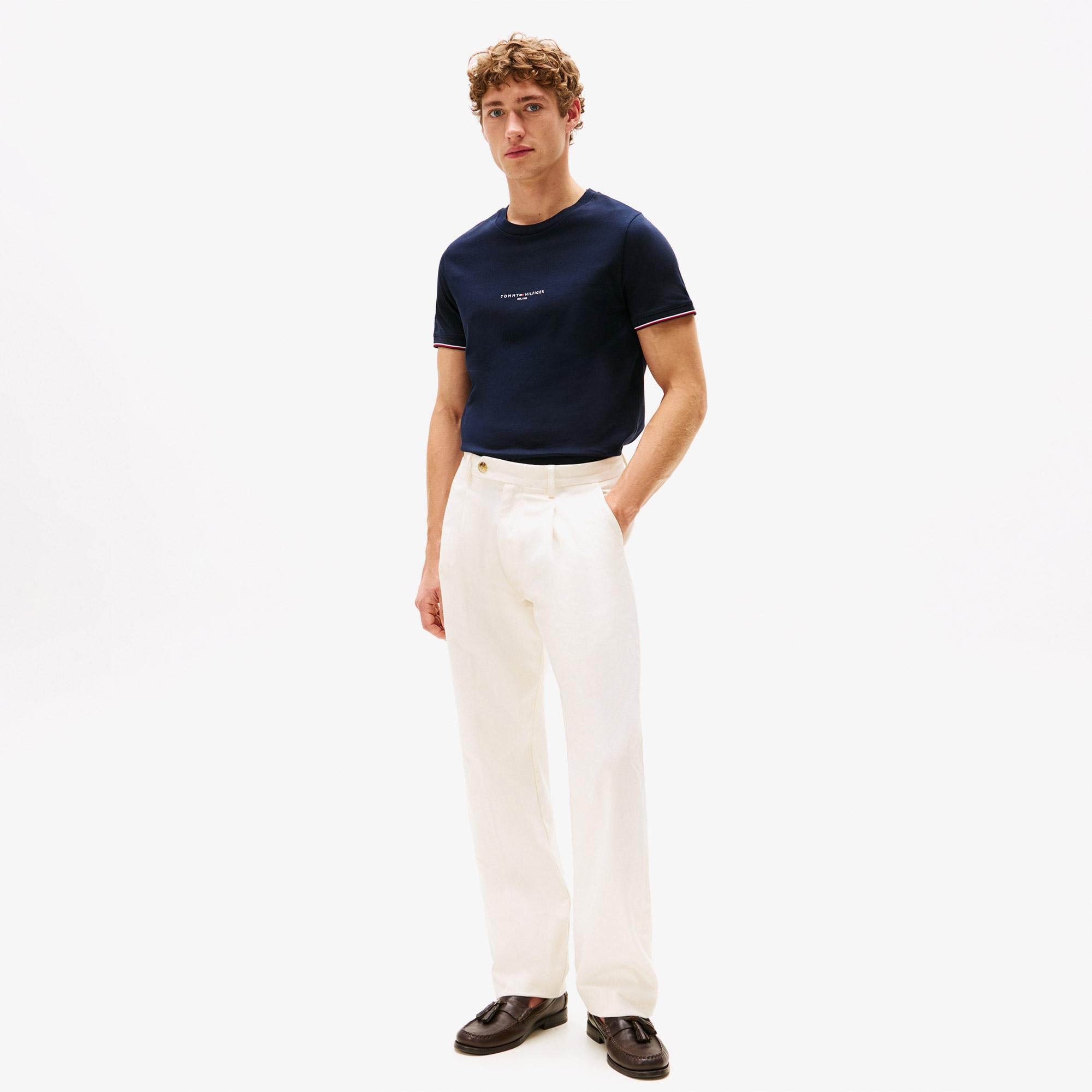 Tommy Hilfiger Logo Tipped Erkek Lacivert T-Shirt