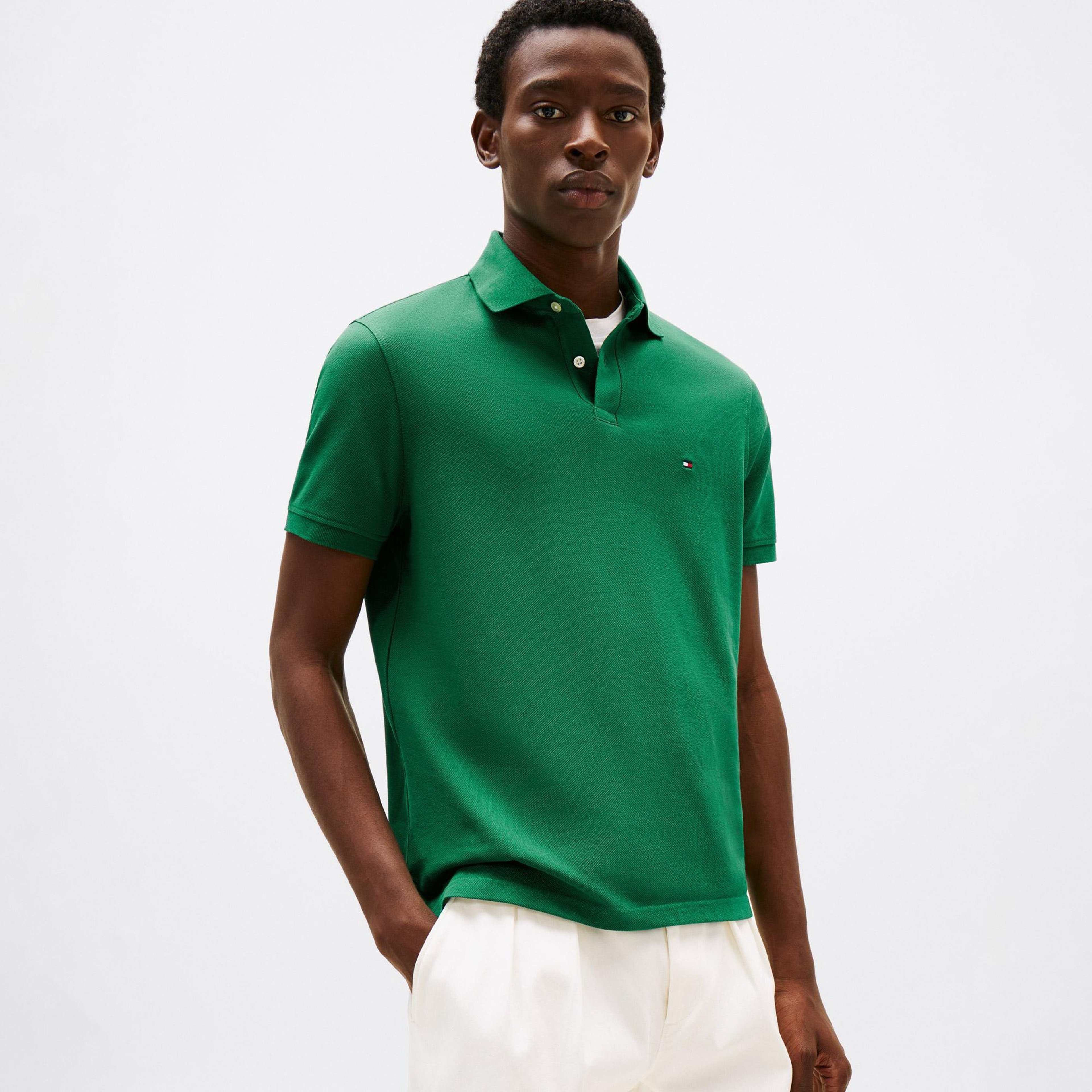 Tommy Hilfiger Nos Erkek Yeşil Polo Yaka T-Shirt