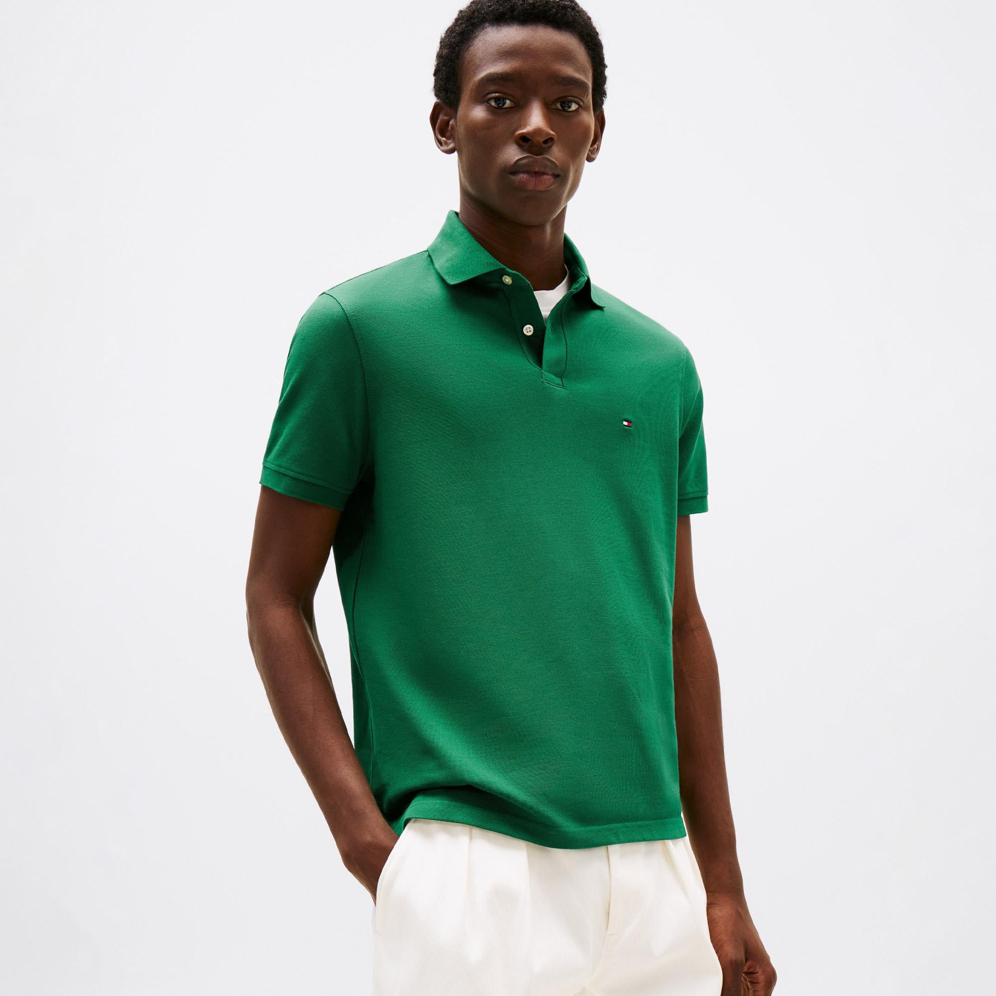 Tommy Hilfiger Nos Erkek Yeşil Polo Yaka T-Shirt