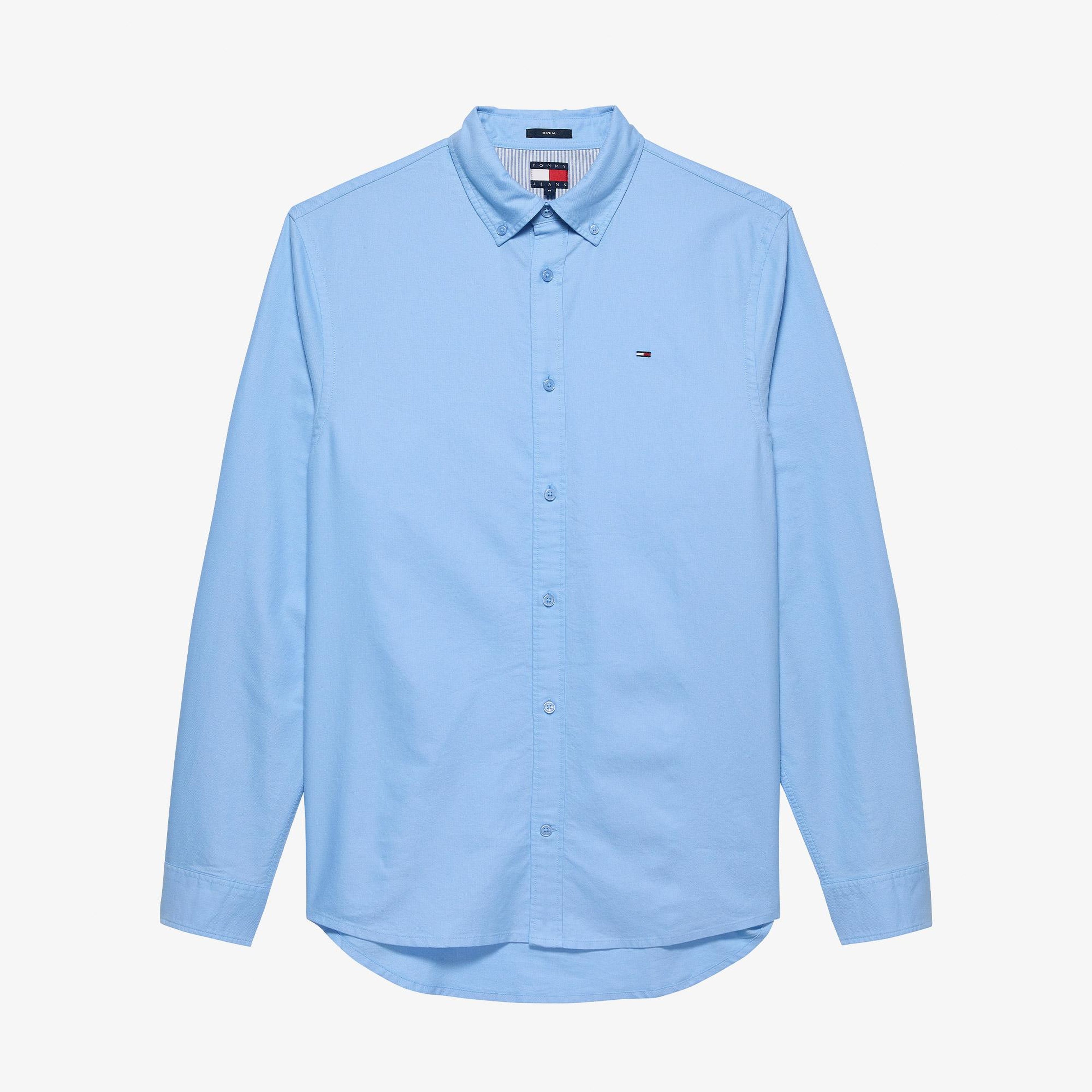 Tommy Jeans Regular Oxford Erkek Mavi Gömlek
