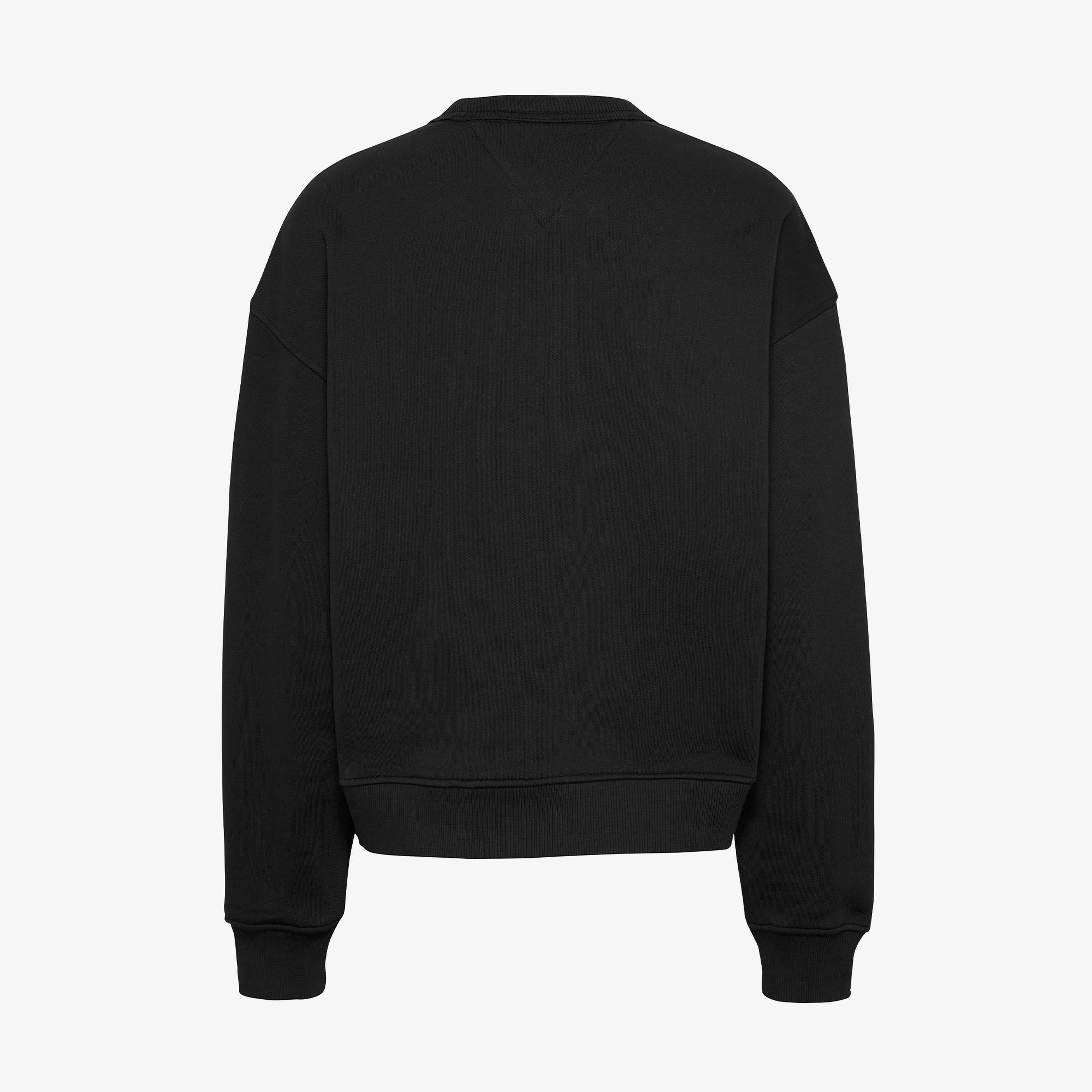 Tommy Jeans Bxy Badge Crew Kadın Siyah Sweatshirt