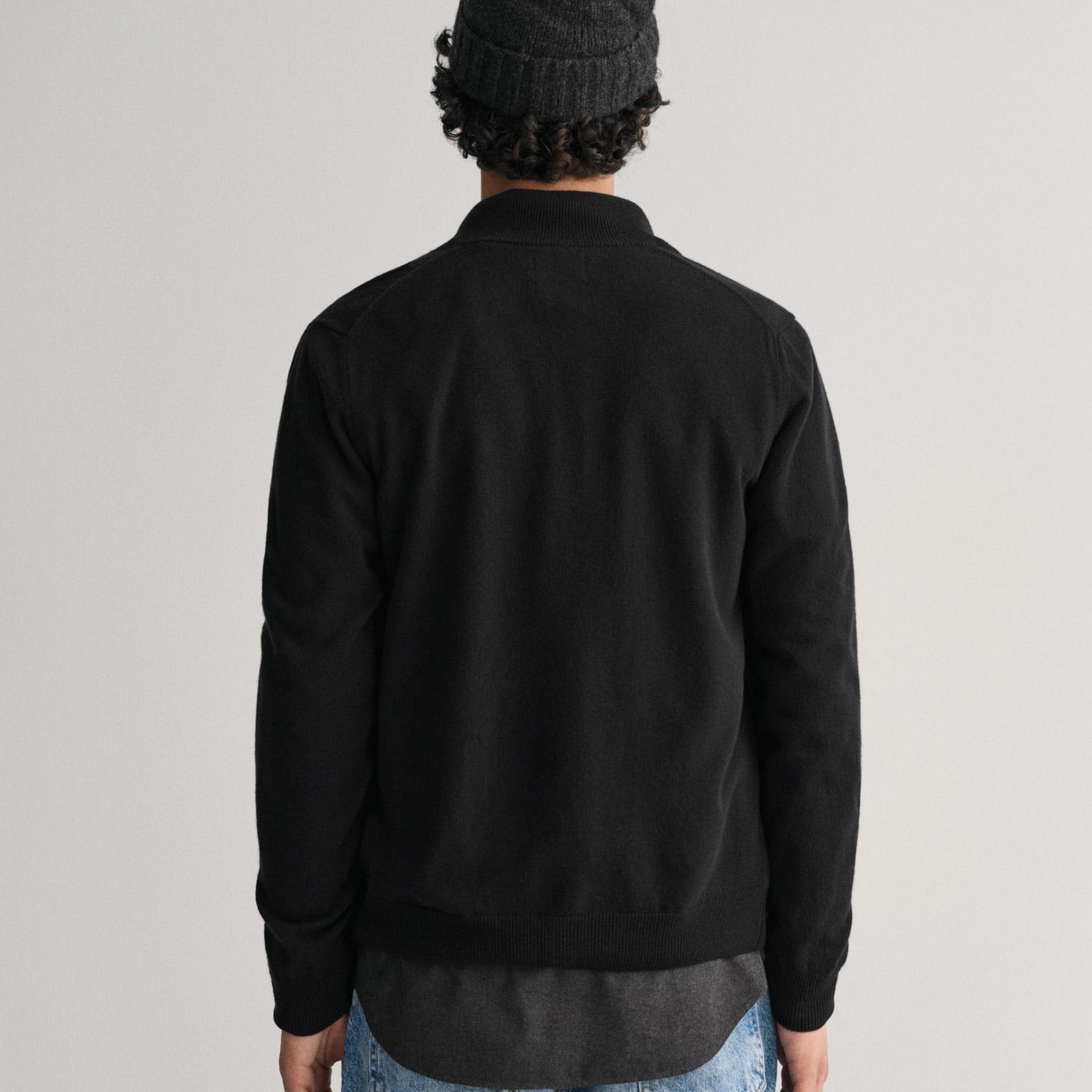 GANT Erkek Siyah Regular Fit Yün Hırka