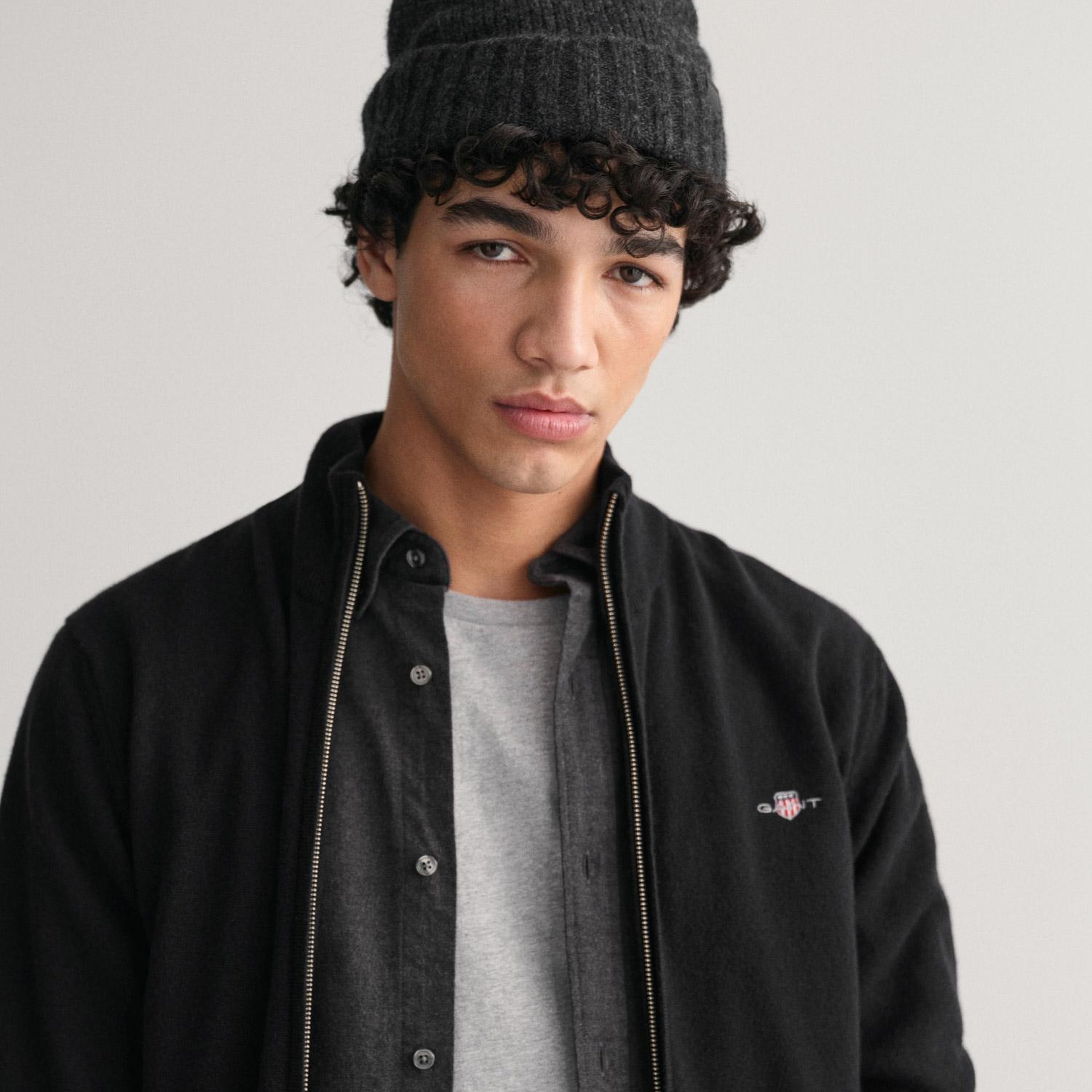 GANT Erkek Siyah Regular Fit Yün Hırka