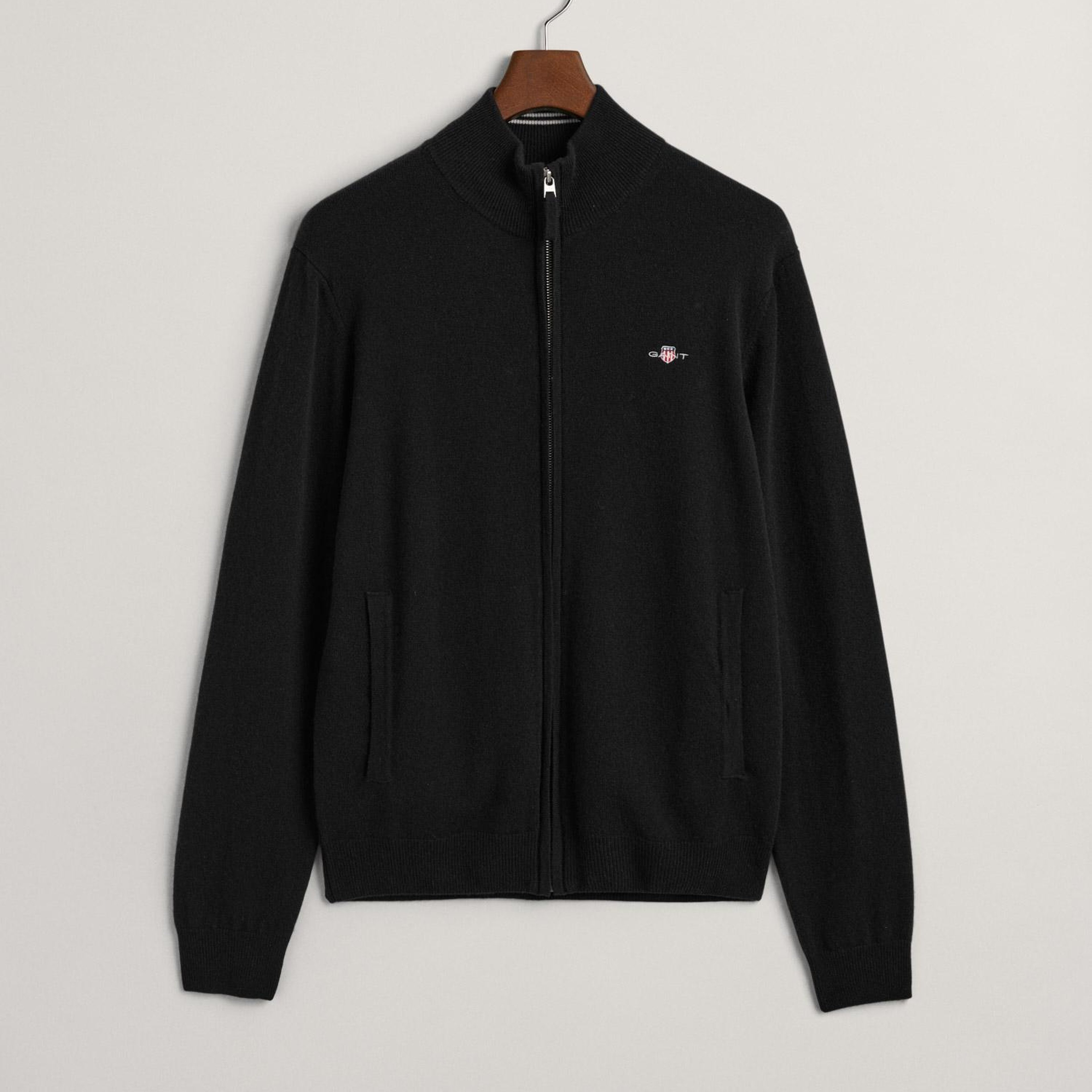 GANT Erkek Siyah Regular Fit Yün Hırka