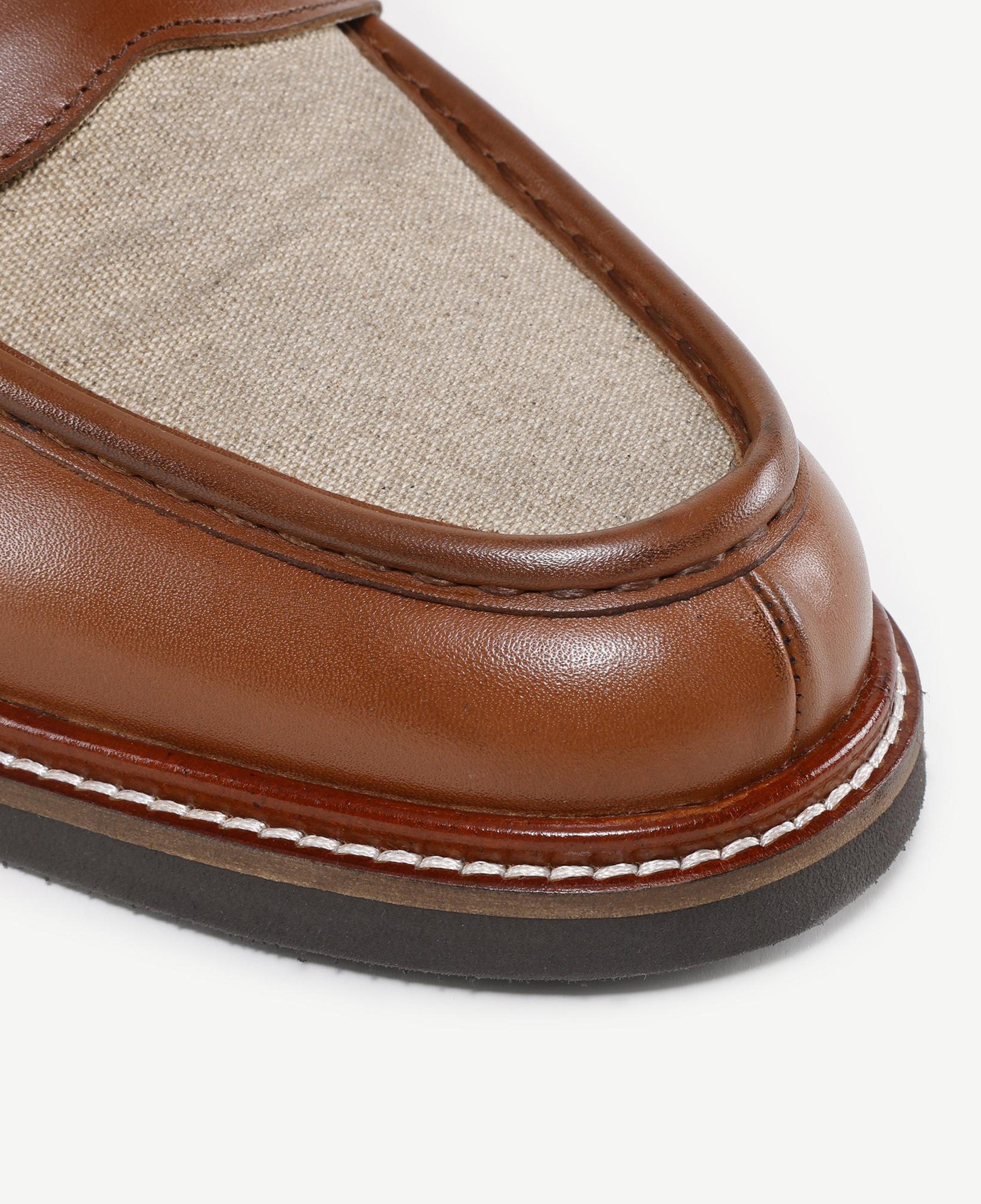 YARGICI Kanvas Detaylı Deri Loafer